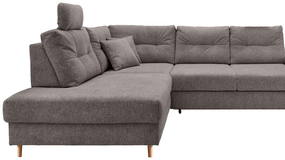 Ecksofa Brizzini Graubraun S: 206x264 Cm - Graubraun/Naturfarben, MODERN, Textil (206/264cm) - Livetastic