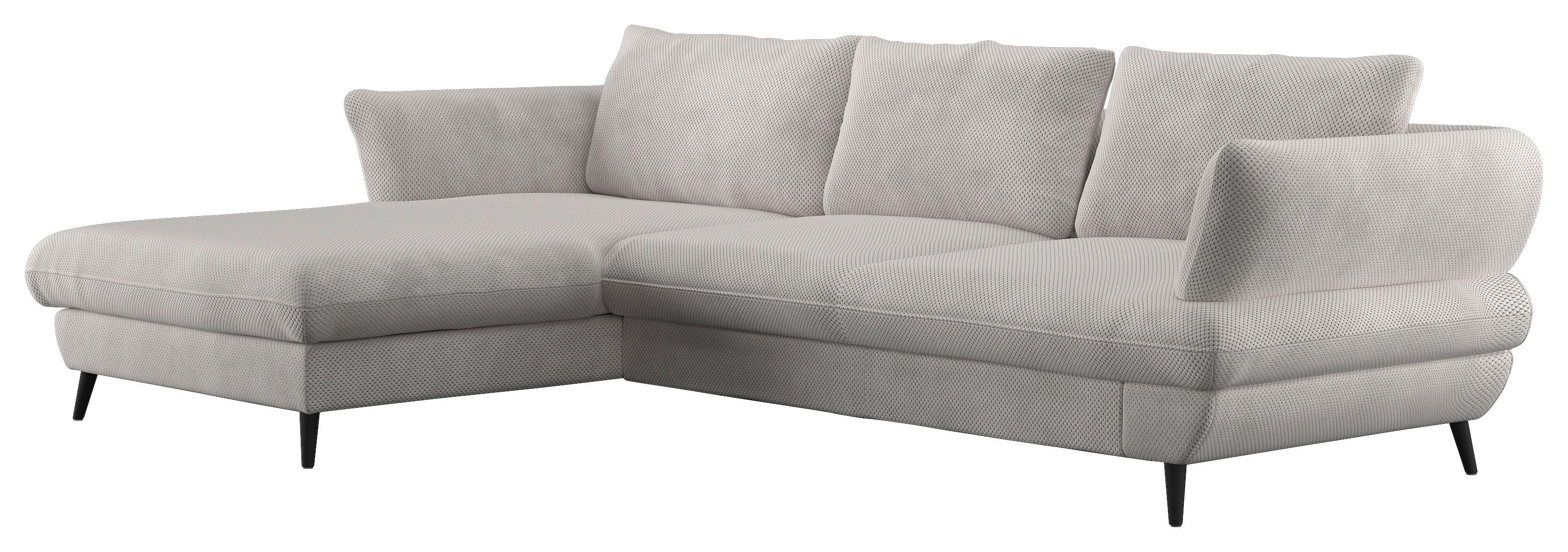 Ecksofa Balou, Naturfarben S:181x281cm - Schwarz/Naturfarben, Design, Textil (181/281cm) - Livetastic