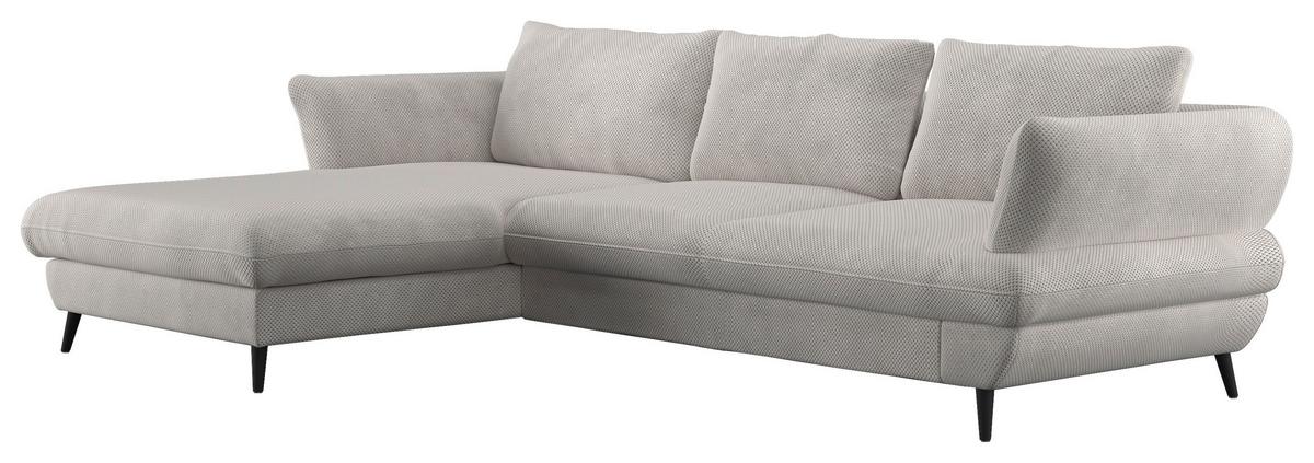 Ecksofa Balou, Naturfarben S:181x281cm - Schwarz/Naturfarben, Design, Textil (181/281cm) - Livetastic