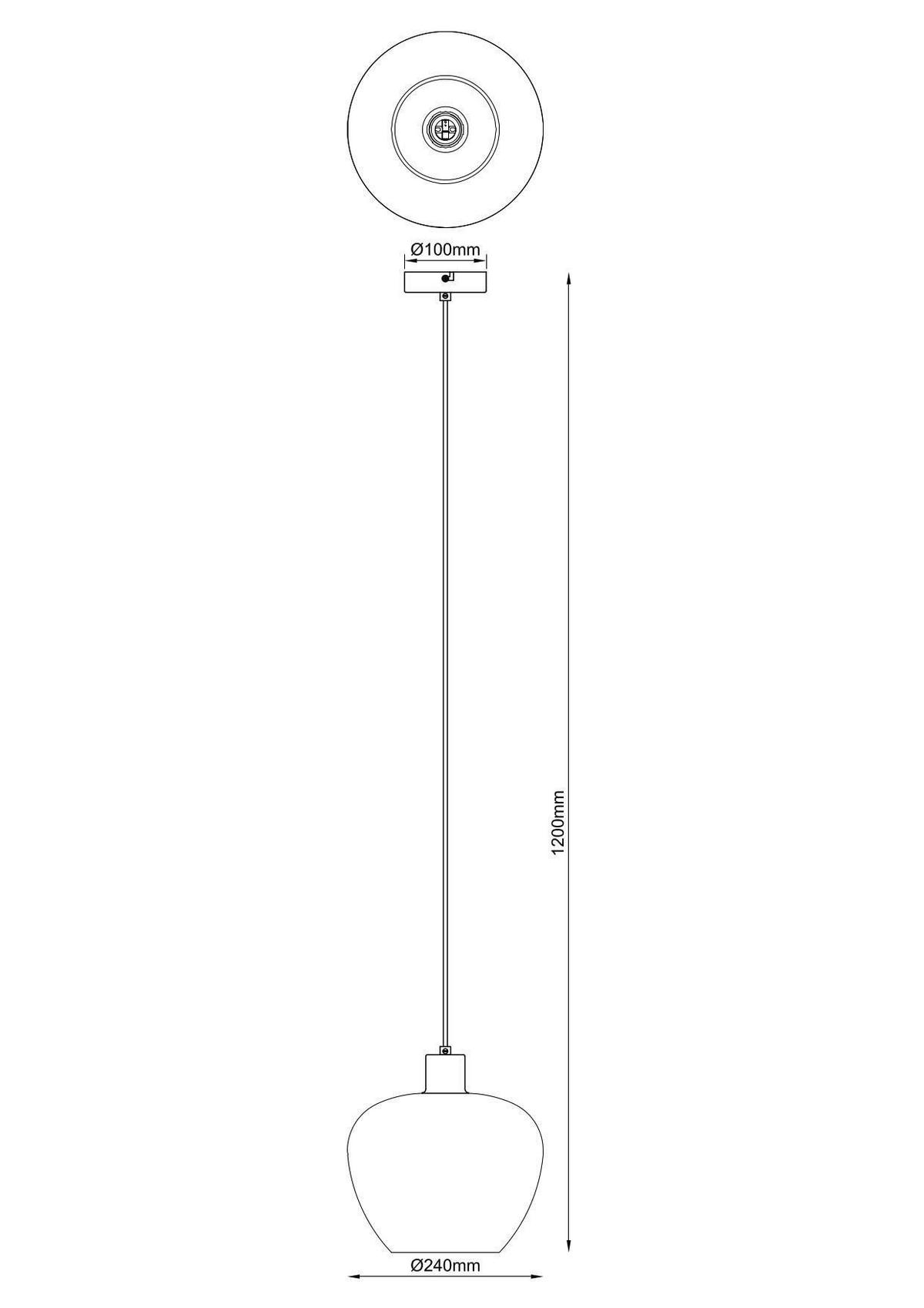 ZÁVĚSNÉ SVÍTIDLO RUZ - černá, Moderní, kov/sklo (24/120cm) - Modern Living