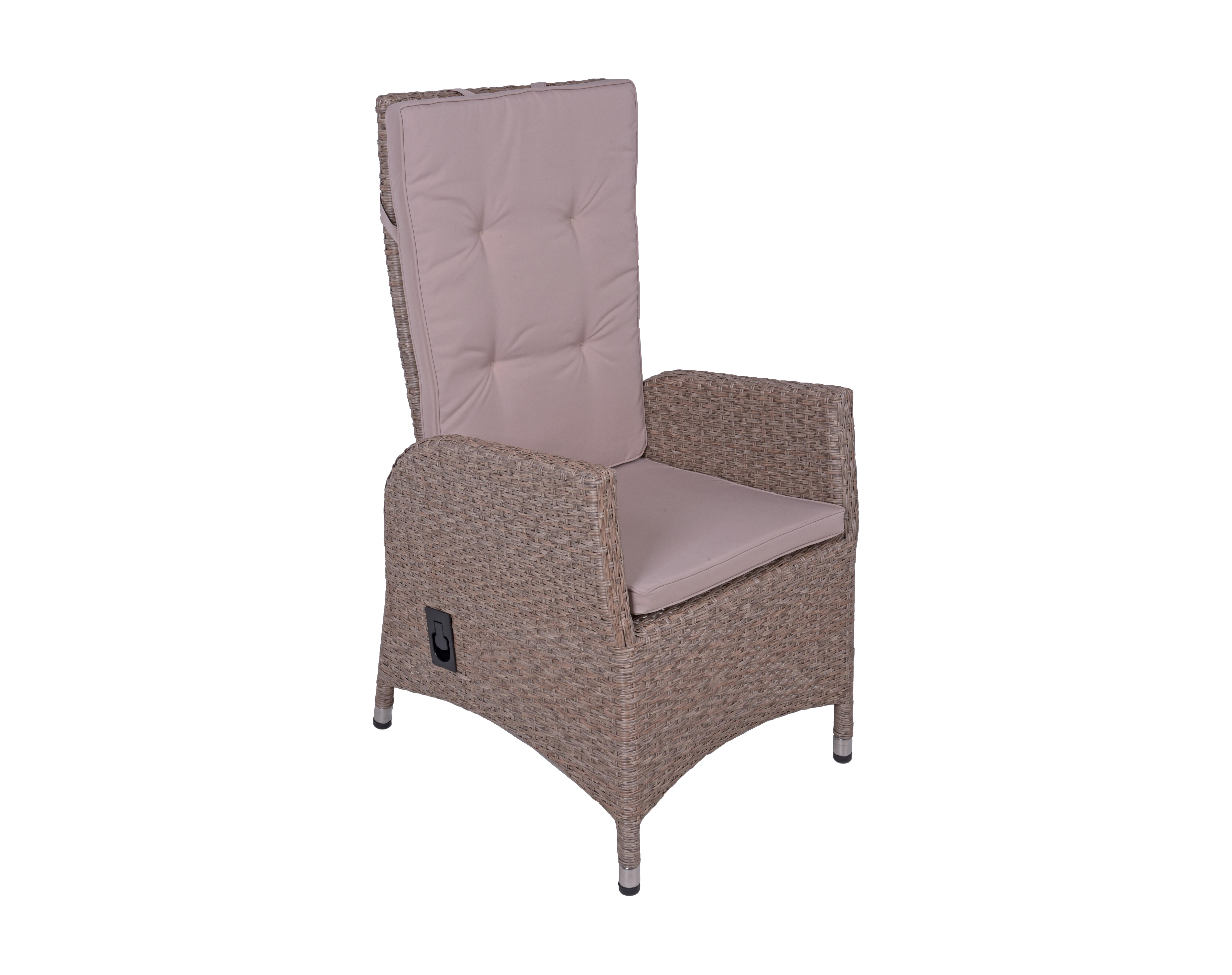 Gartenstuhl-Set Uv-Beständig Braga, Kunststoffgeflecht - Creme/Braun, Basics, Kunststoff/Textil (68/109/60cm) - Gardenson