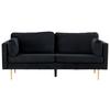 2-Sitzer-Sofa Boom - Goldfarben/Schwarz, Design, Textil/Metall (203/84/90cm) - Livetastic