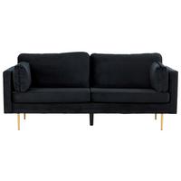 2-Sitzer-Sofa Boom - Goldfarben/Schwarz, Design, Textil/Metall (203/84/90cm) - Livetastic
