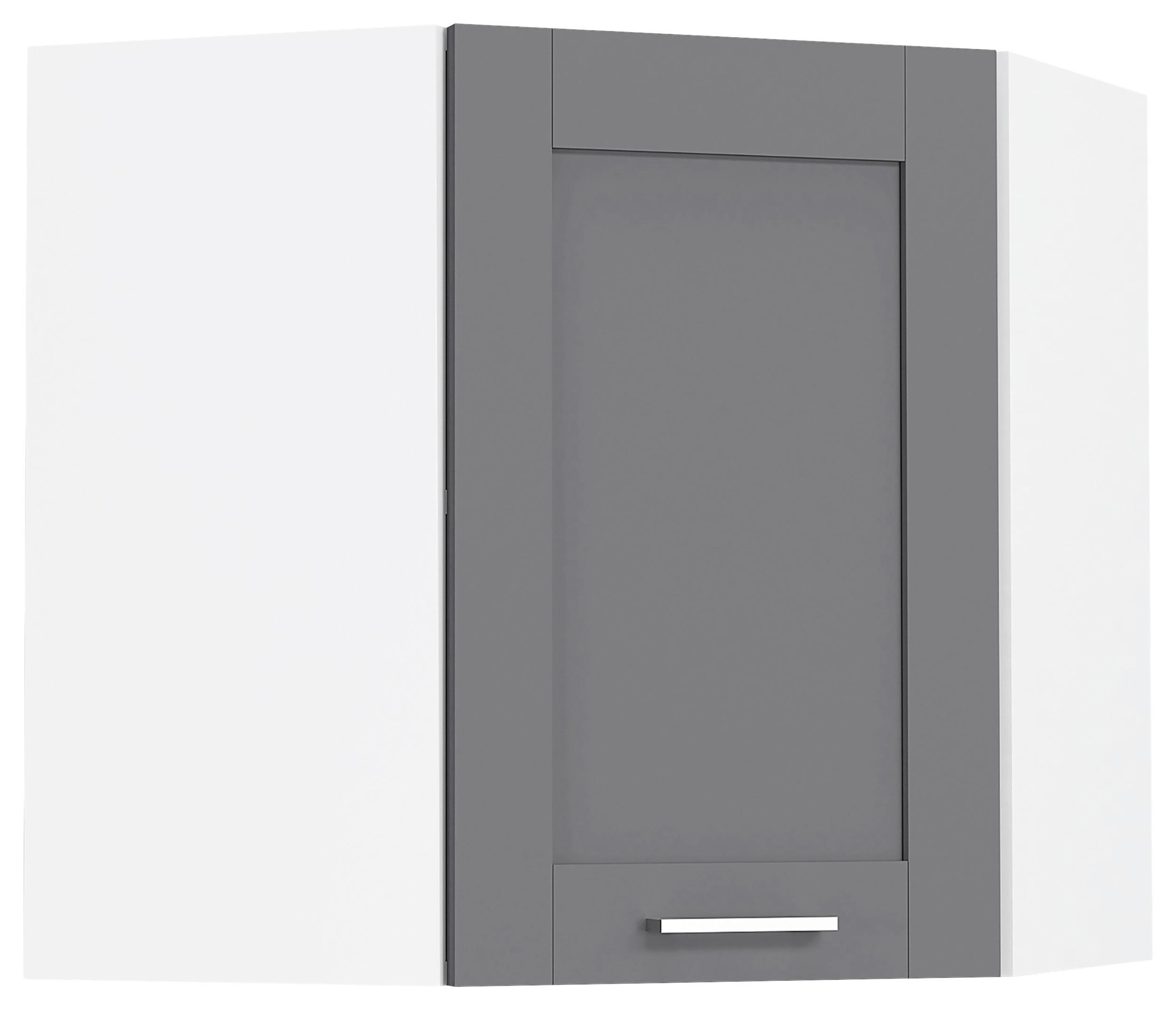 ECKOBERSCHRANK COLURA - Anthrazit/Weiß, Trend, Holzwerkstoff/Kunststoff (57/60/57cm) - MID.YOU