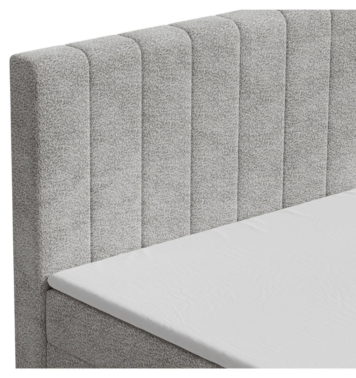 Boxbett Paris Lf: 140x200 Grau - Schwarz/Grau, MODERN, Holz/Kunststoff (140/200cm) - MID.YOU