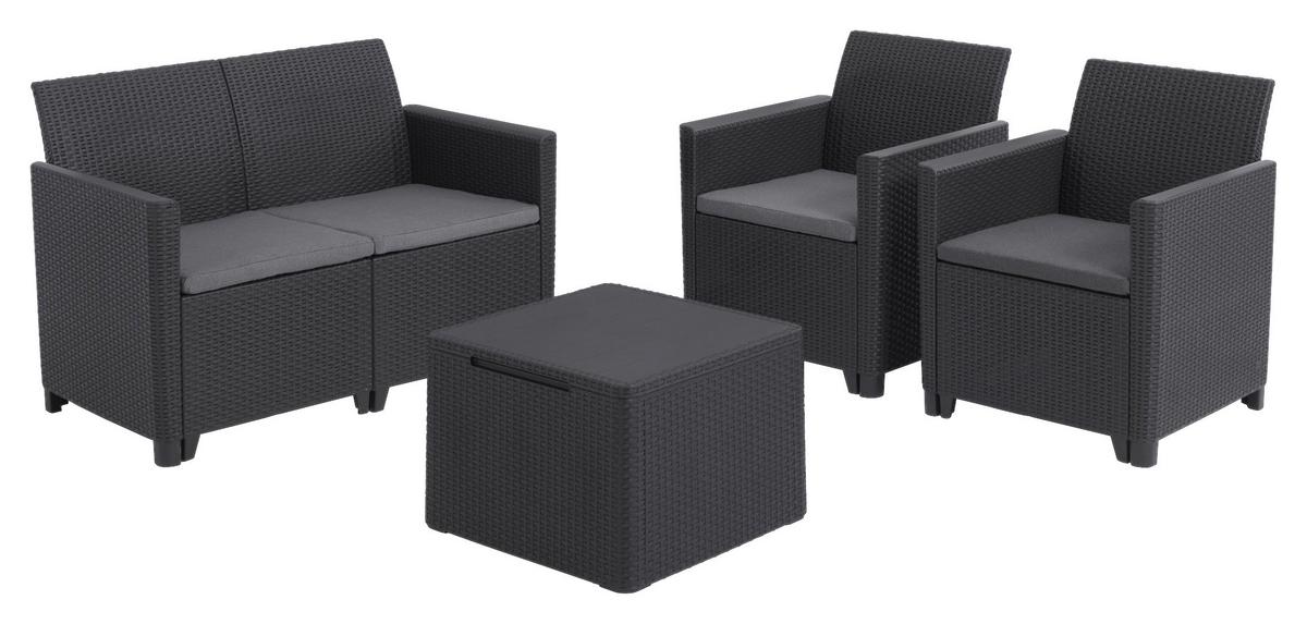 Kertibútor-garnitúra Claire - grafitszürke, Basics (65/113/74cm)