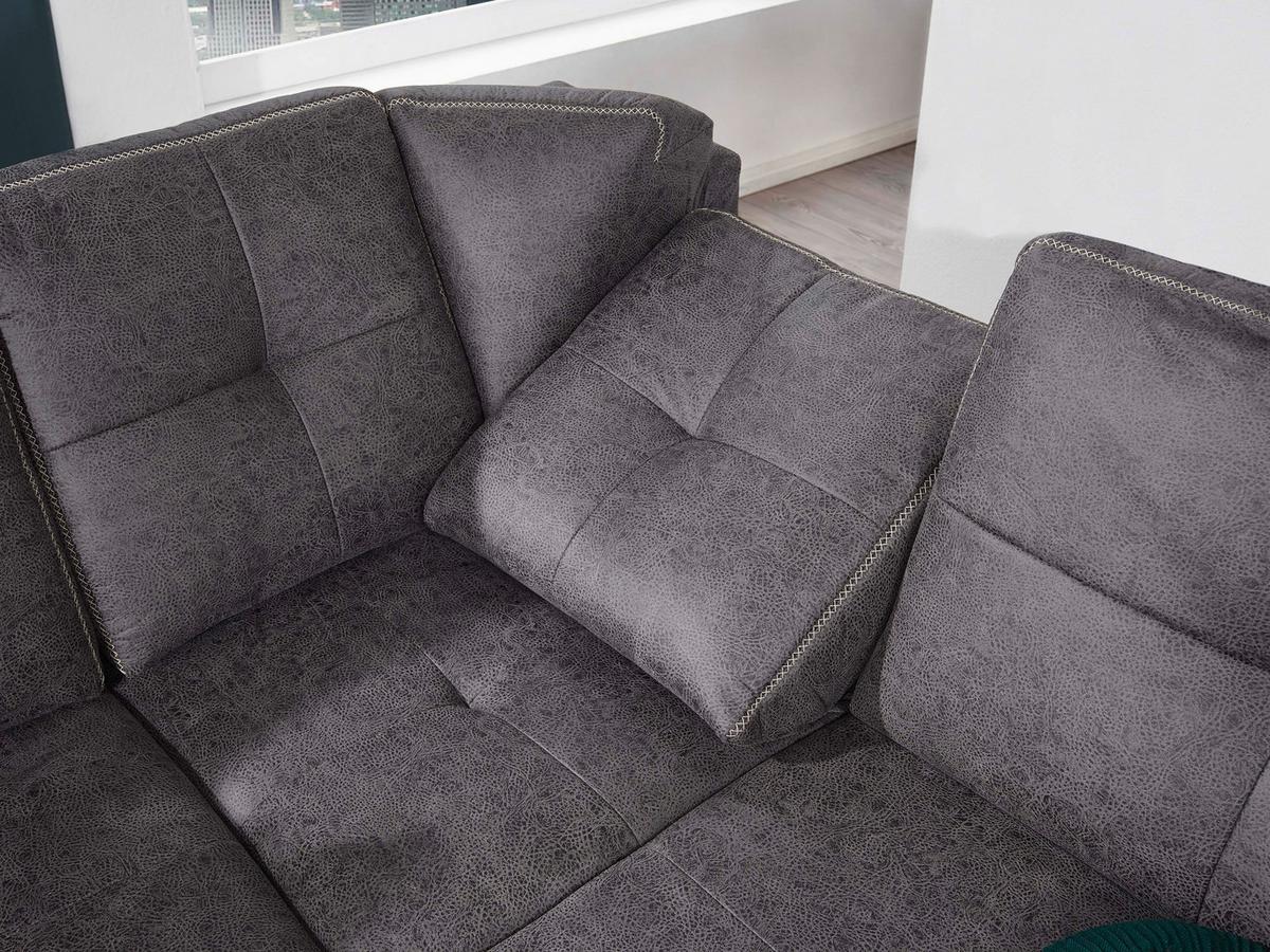 Sedacia súprava Varese bez funkcií a opierok hlavy - čierna/antracitová, Modern, kov/textil (237/219cm) - James Wood
