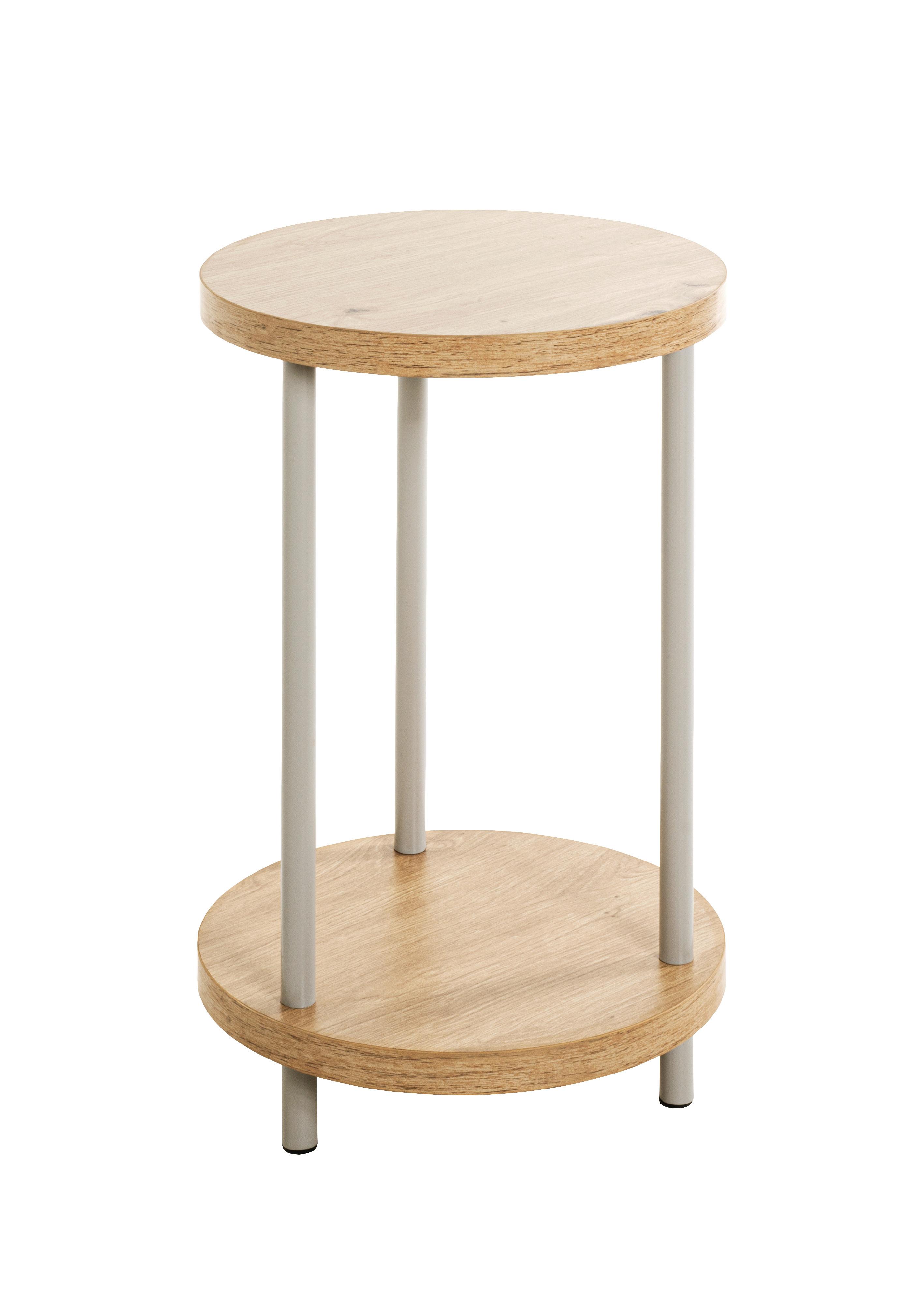 STOLEK NA KVĚTINY IMOLA - barvy dubu/béžová, Trend, kov/kompozitní dřevo (30/50cm)