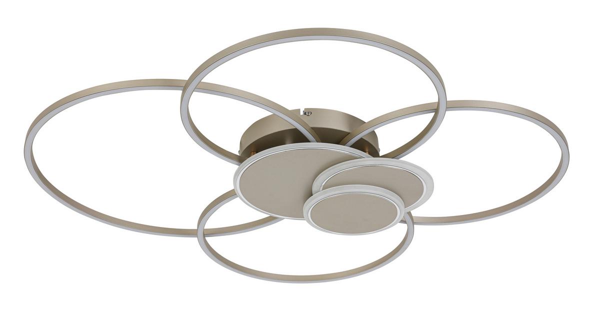 LED-Deckenleuchte Chiara - Chromfarben/Champagner, Basics, Kunststoff/Metall (91/81/9,5cm) - Luca Bessoni