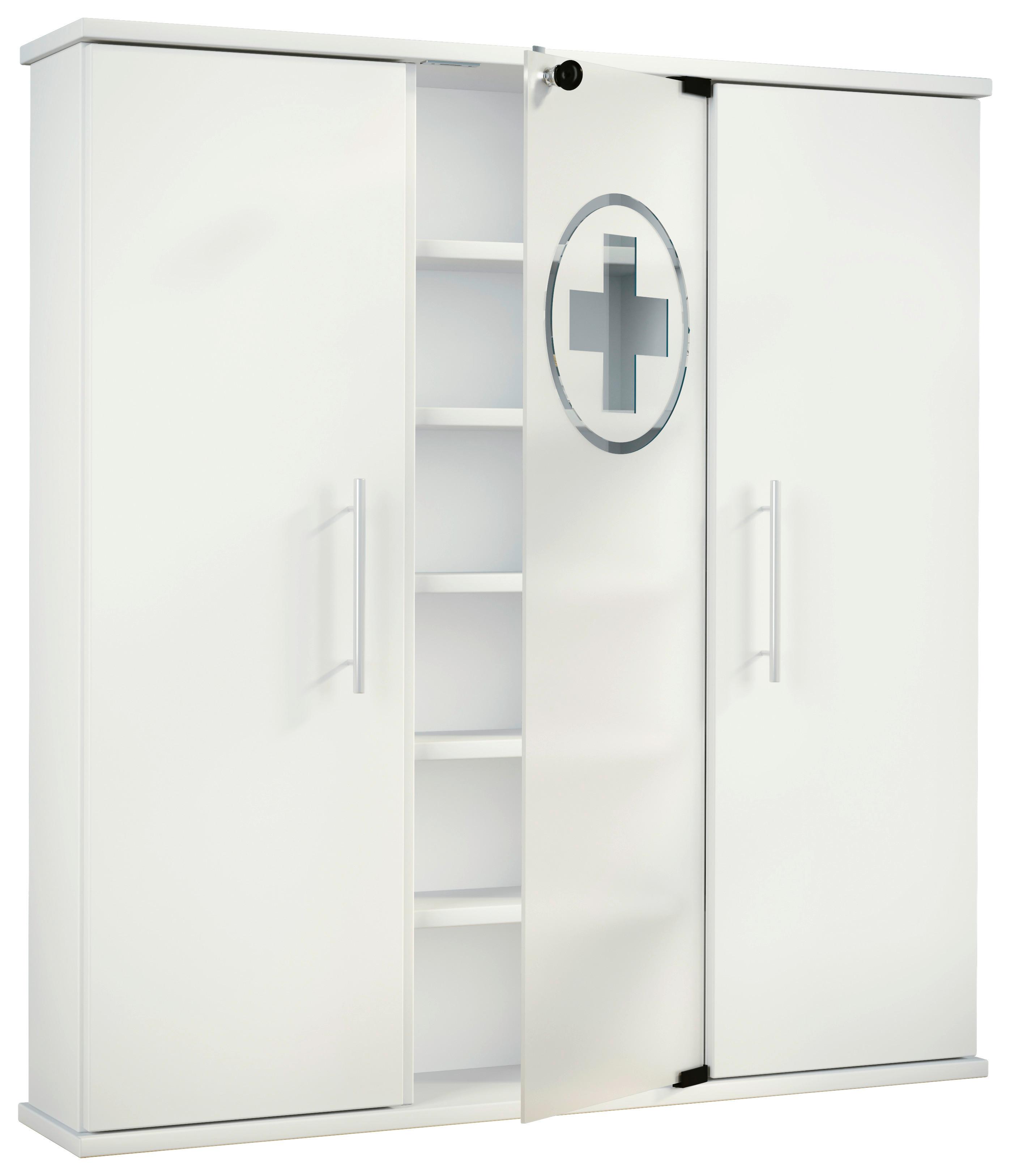 Medizinschrank Santila - Weiß, MODERN, Glas/Holzwerkstoff (86/91,5/18cm) - MID.YOU
