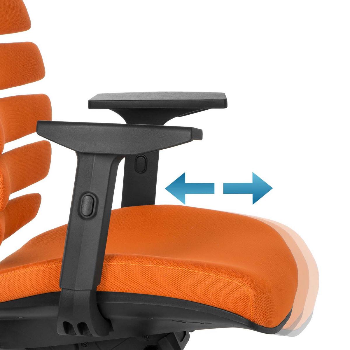 Drehstuhl Ergo Line Ii Orange - Schwarz/Orange, MODERN, Kunststoff/Textil (65/115/50cm) - MID.YOU