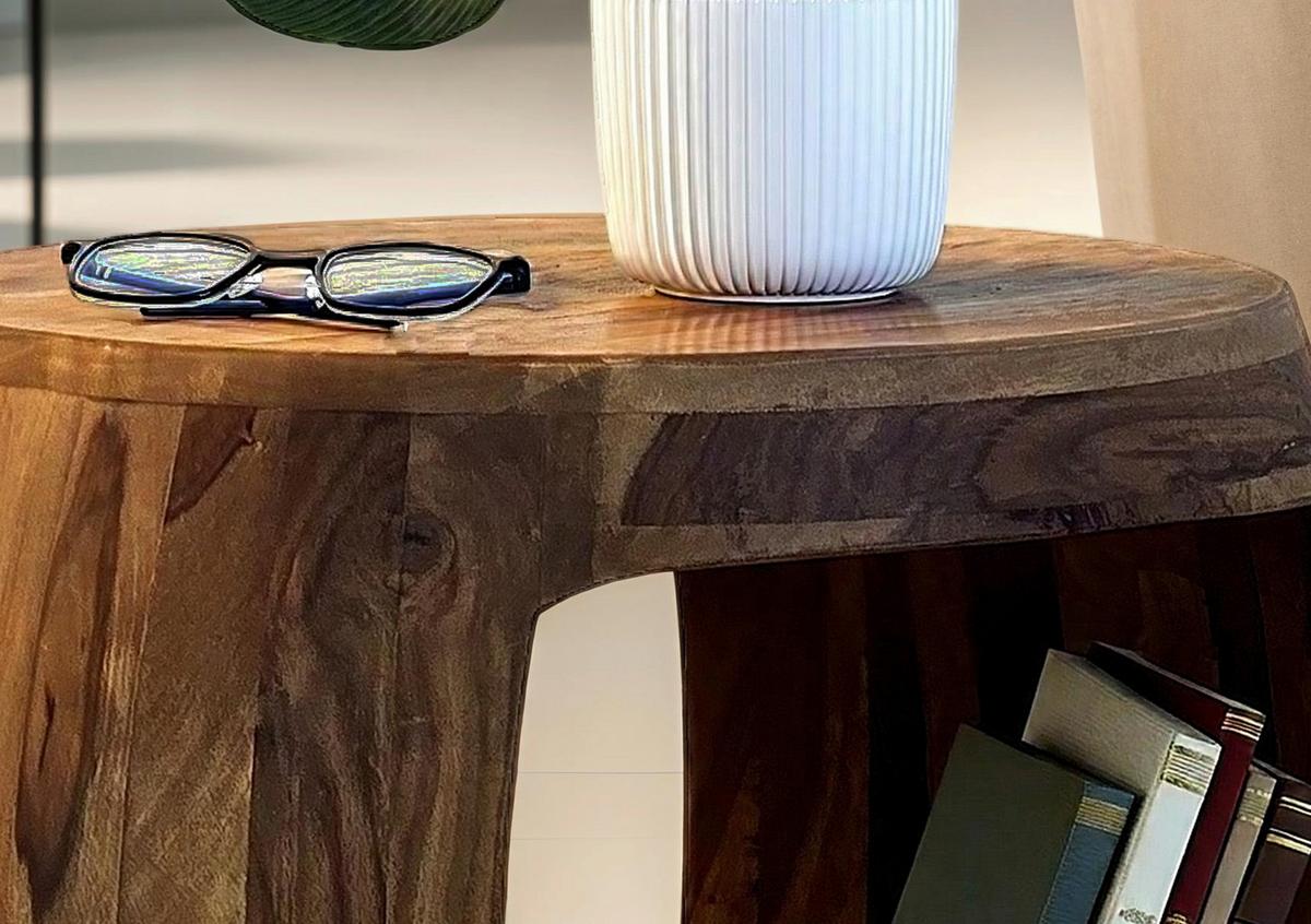 BEISTELLTISCH Braun L: 50cm - Braun, Design, Holz (50/50/40cm) - MID.YOU