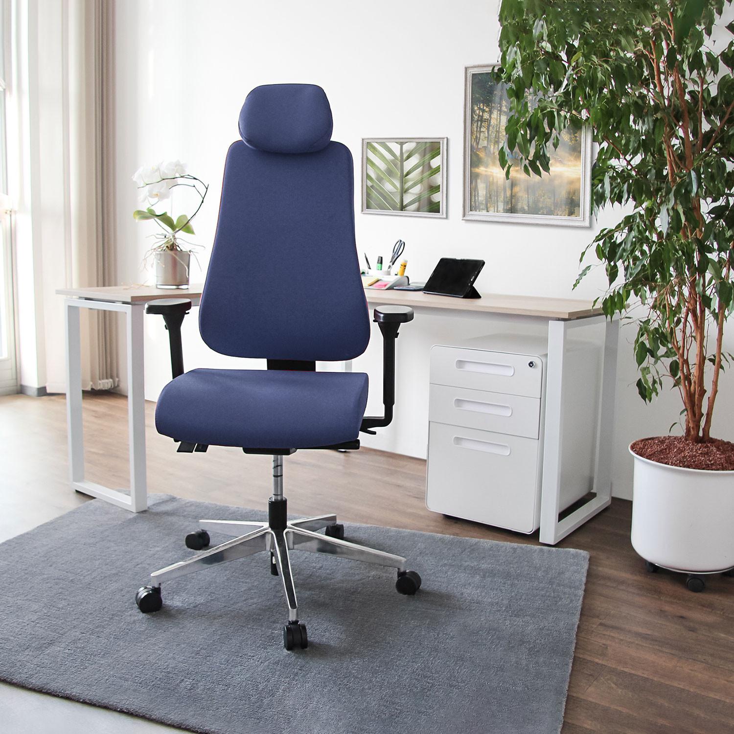 Drehstuhl Pro-Tec 400 Dunkelblau - Dunkelblau, MODERN, Kunststoff/Textil (70/148/65cm) - MID.YOU