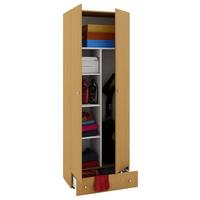 Viacúčelová skriňa VANDOL, so zásuvkou, farba buka - farba buka/strieborná, Modern, kompozitné drevo/plast (70/198/39cm) - MID.YOU