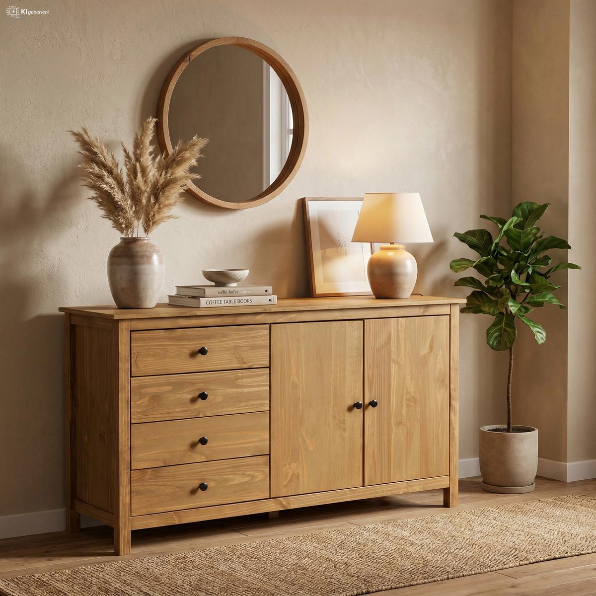 KOMMODE KOMMODE KIEFERNHOLZ 150X80 CM - Naturfarben/Honig, Basics, Holz (150/80/40cm) - Livetastic