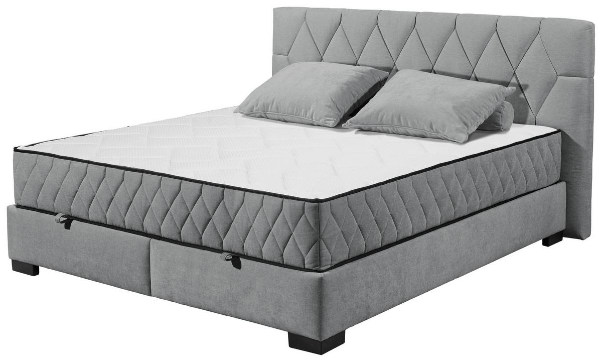 Boxbett mit Bettkasten 180x200 Nagol - Anthrazit/Schwarz, MODERN, Holzwerkstoff/Textil (180/200cm) - MID.YOU