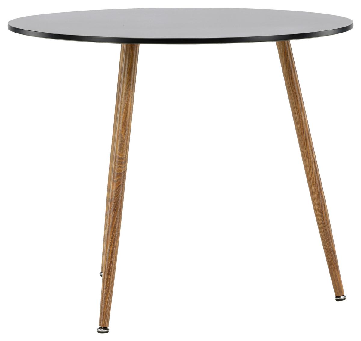 Esstisch Polar - Hellbraun/Schwarz, Design, Holzwerkstoff/Metall (90/90/75cm) - Livetastic