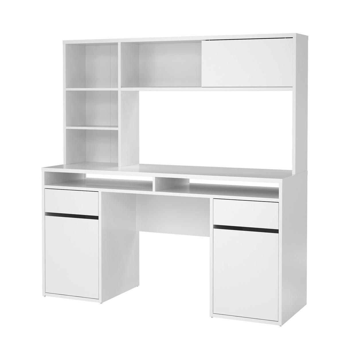 Schreibtisch Function Plus, Weiß,l: 149 cm - Weiß Hochglanz, MODERN, Holzwerkstoff (149/48,2/156,2cm) - MID.YOU