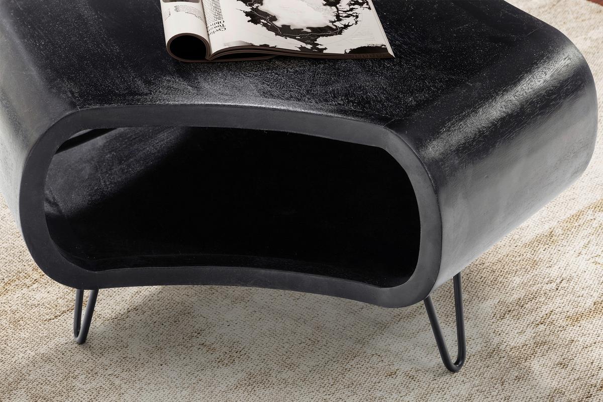 Couchtisch Schwarz B: 60 Cm - Schwarz, Natur, Holz/Metall (60/60/40cm) - Livetastic