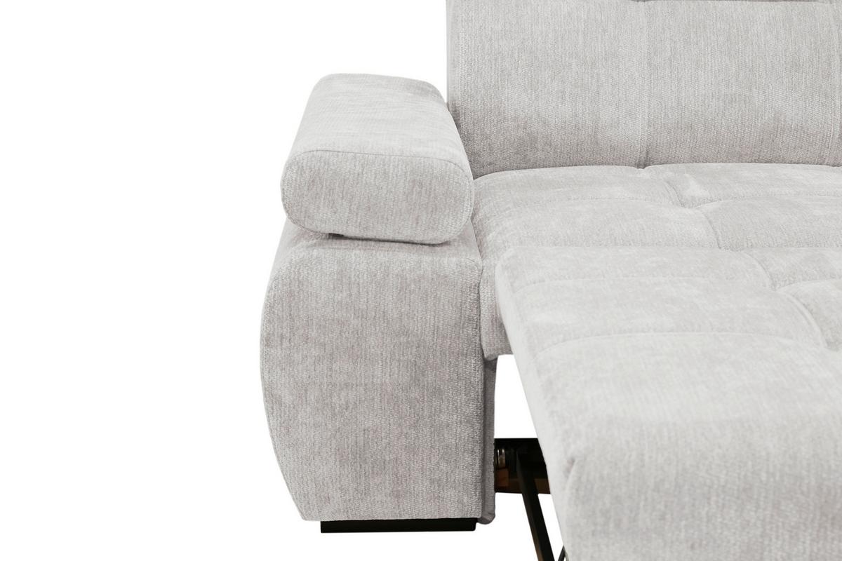 Rohová sedačka VEGAS, pravá, světle šedá žinylka - černá/světle šedá, Design, dřevo/textil (294/173cm)