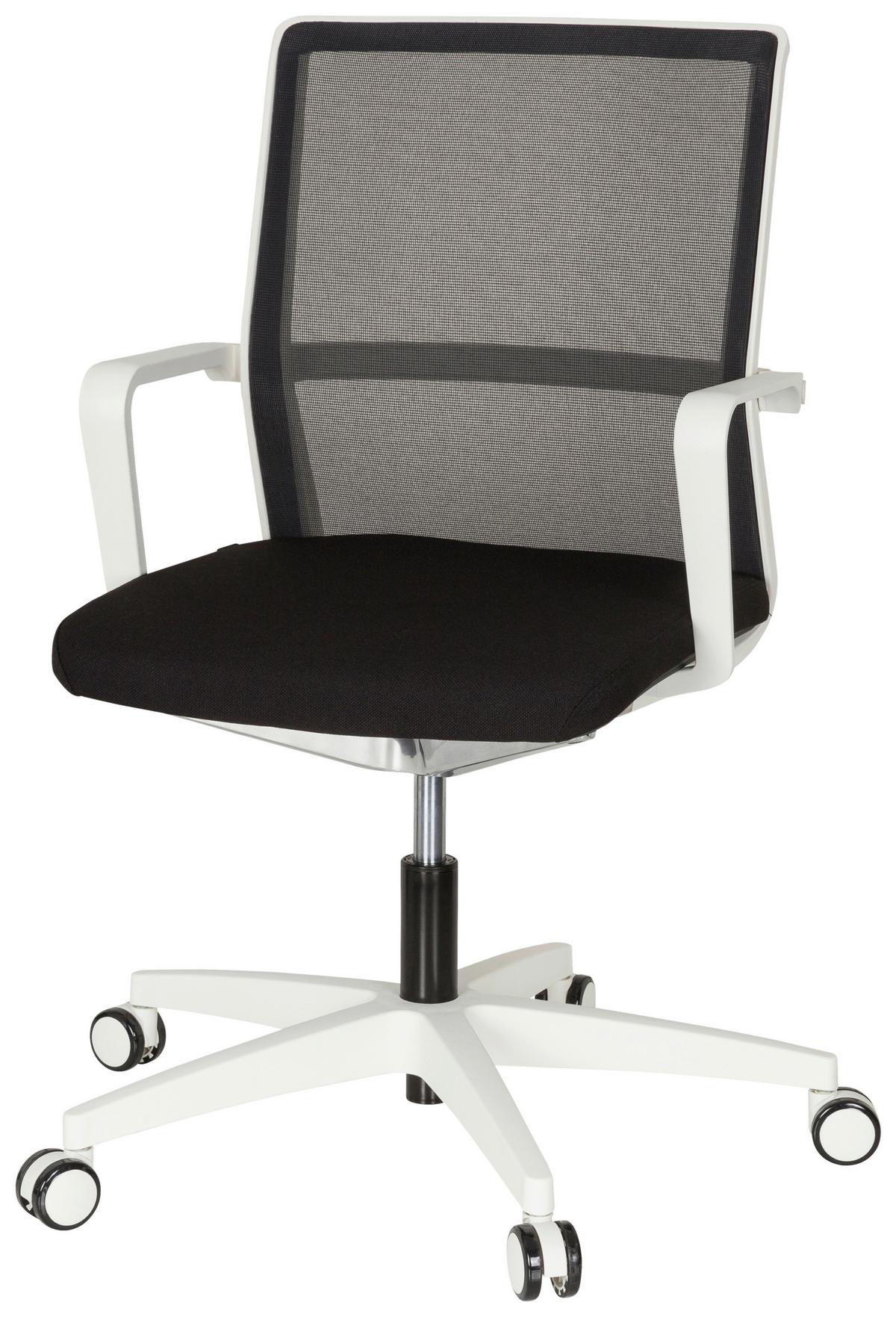 Drehstuhl Move-tec Net 3d Armstützen Schwarz/weiß - Schwarz/Weiß, MODERN, Kunststoff/Textil (57/105/55cm) - MID.YOU