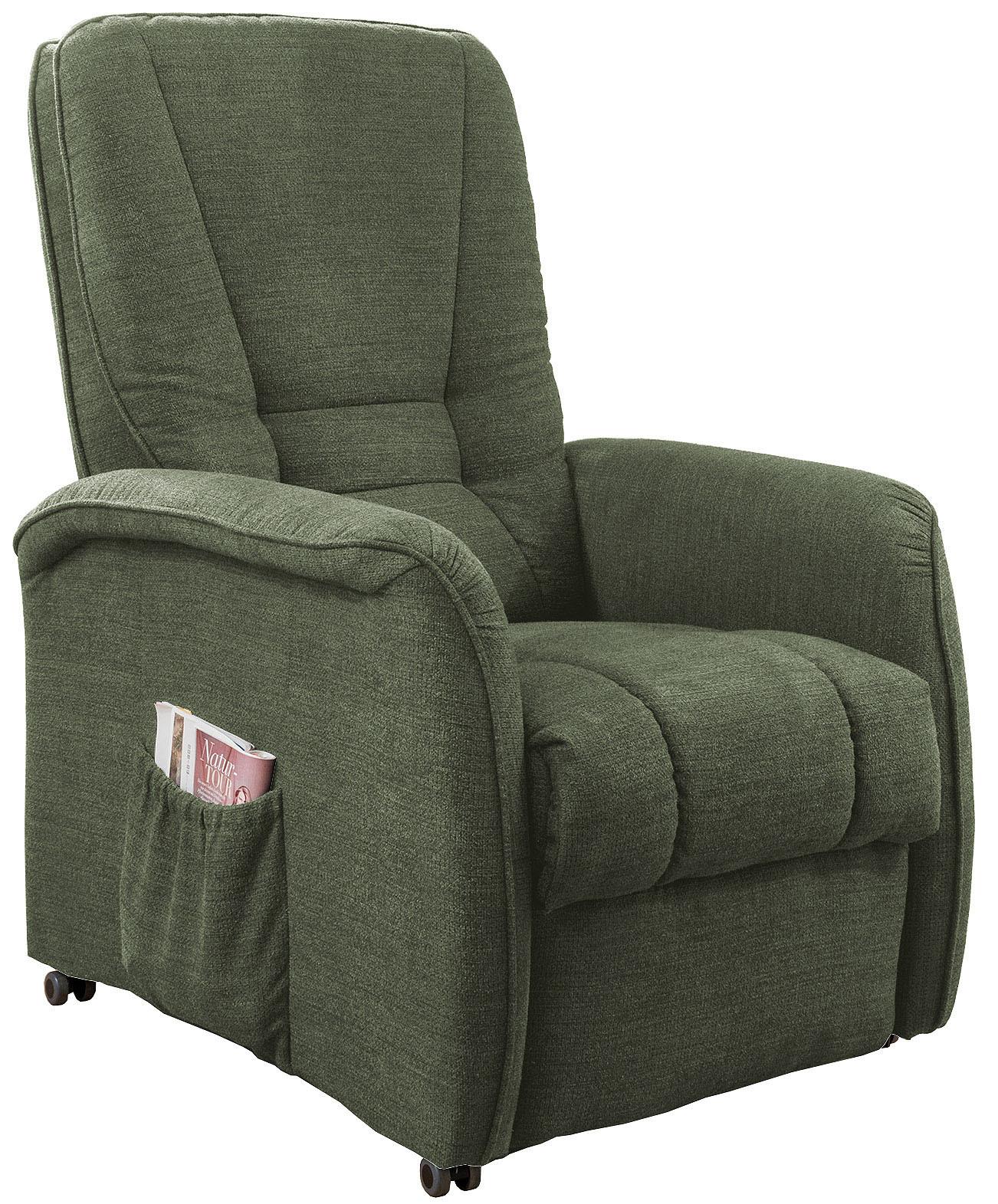 Fernsehsessel Harry Dunkelgrün B: 77 cm - Dunkelgrün/Schwarz, Design, Textil (77/107/88cm) - Livetastic