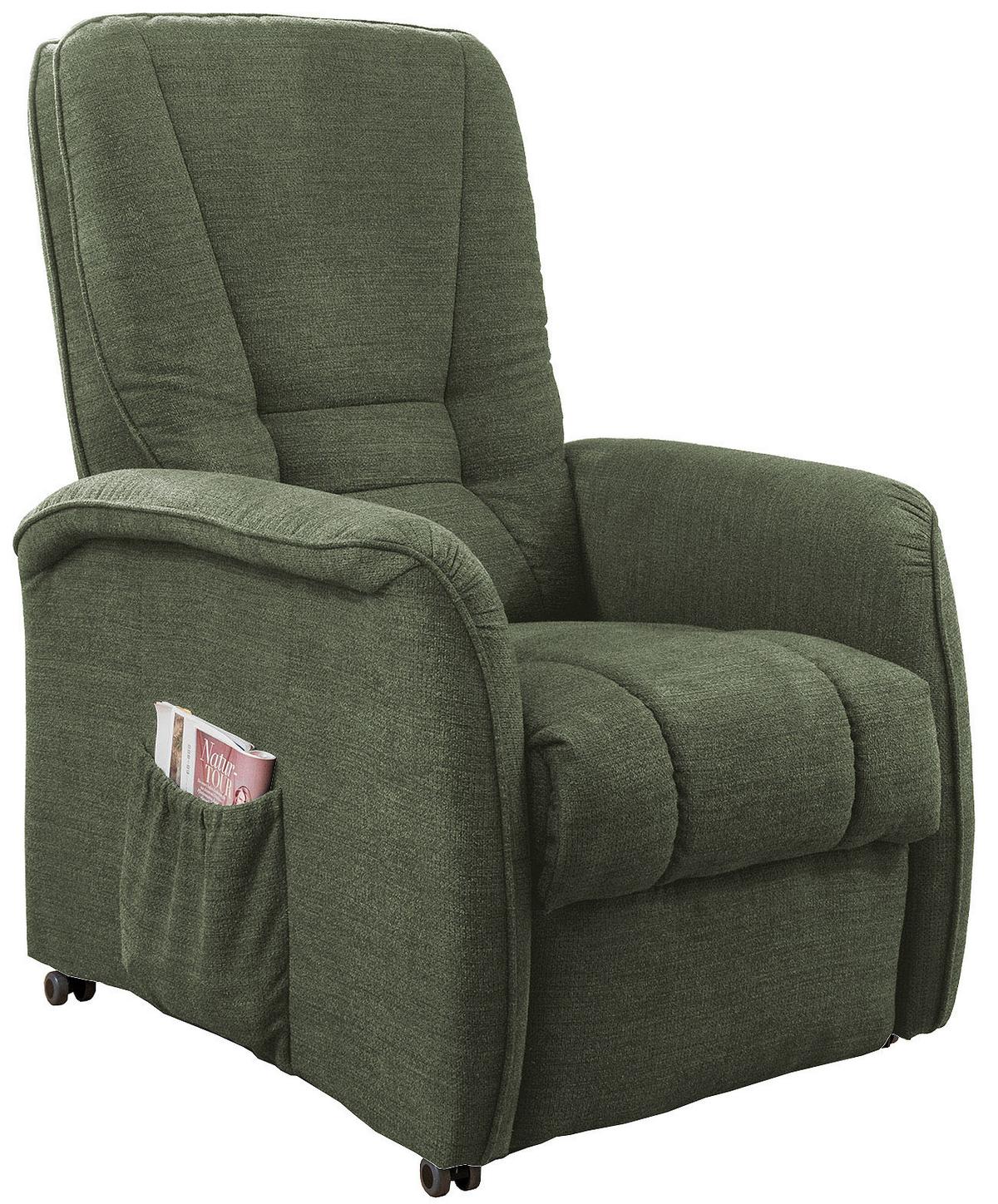 Fernsehsessel Harry Dunkelgrün B: 77 Cm - Dunkelgrün/Schwarz, Design, Textil (77/107/88cm) - Livetastic
