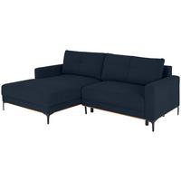 Ecksofa Bergamo - Royalblau/Schwarz, MODERN, Textil (162/238cm) - Ondega