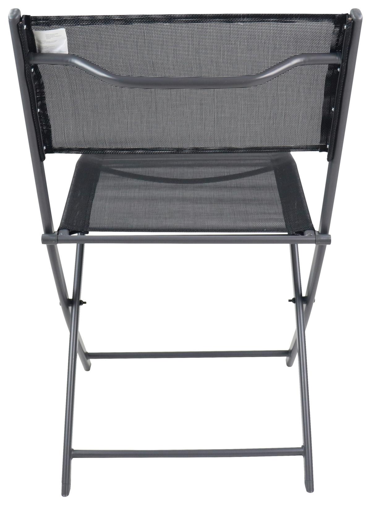 Gartenstuhl-set Klappbar Sumila Metall, Textil - Schwarz, MODERN, Textil/Metall (45/79/46cm) - Ambia Garden