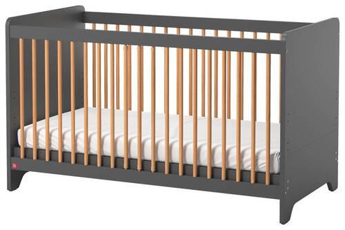 Gitterbett Leaf - Graphitfarben, MODERN, Holz/Holzwerkstoff (70/140cm) - MID.YOU