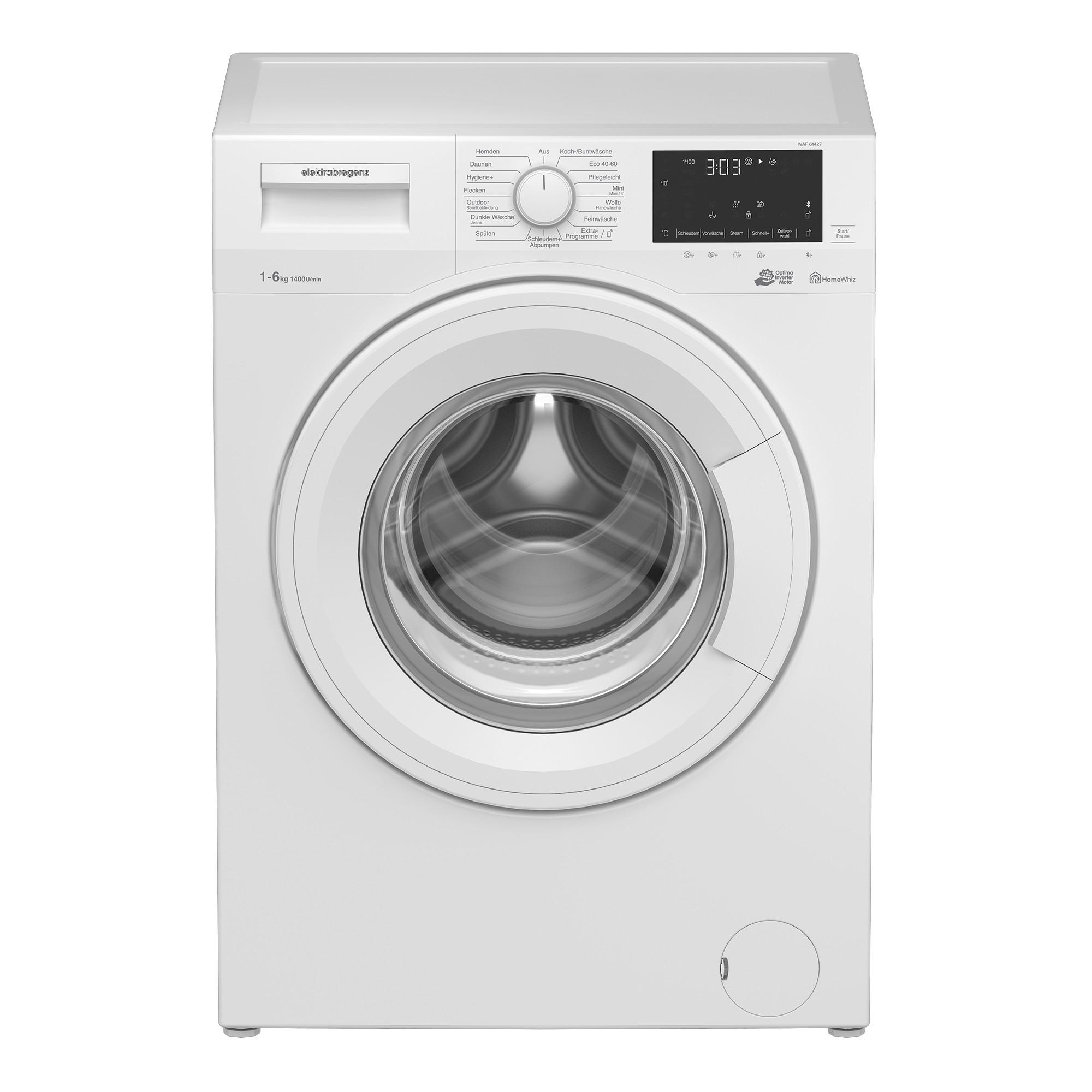 Waschmaschine Waf 61427 6kg 1400 U/Min mit Dampffunktion - Weiß, Basics, Metall (60/84/49cm) - Elektra Bregenz