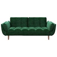 2-Sitzer-Sofa Scarlett Mit Schlaffunktion Grün Samt - Walnussfarben/Grün, KONVENTIONELL, Textil (215/81,5/84,5cm) - Playboy