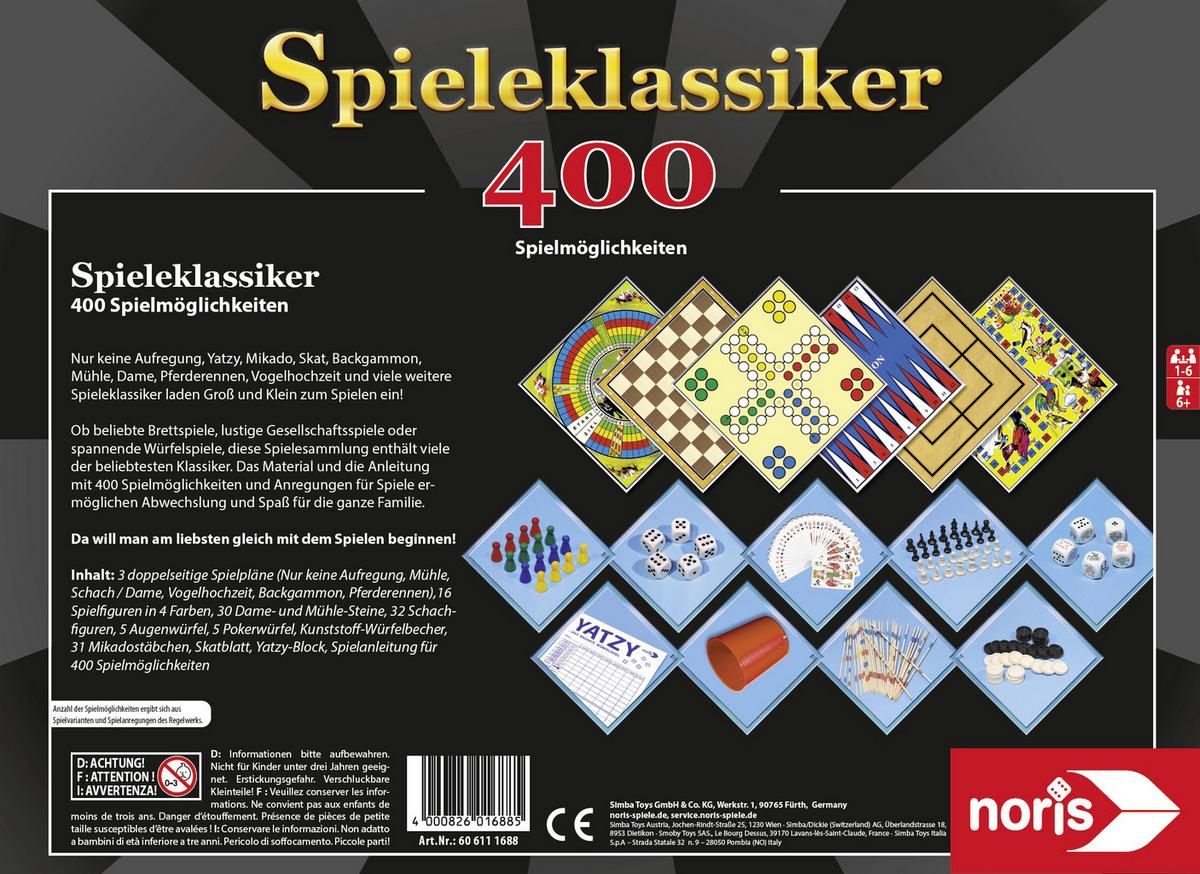 Noris Spielesammlung Spieleklassiker Ab 6 Jahren - Multicolor, Basics, Karton/Papier (5,3/36,8/27cm)