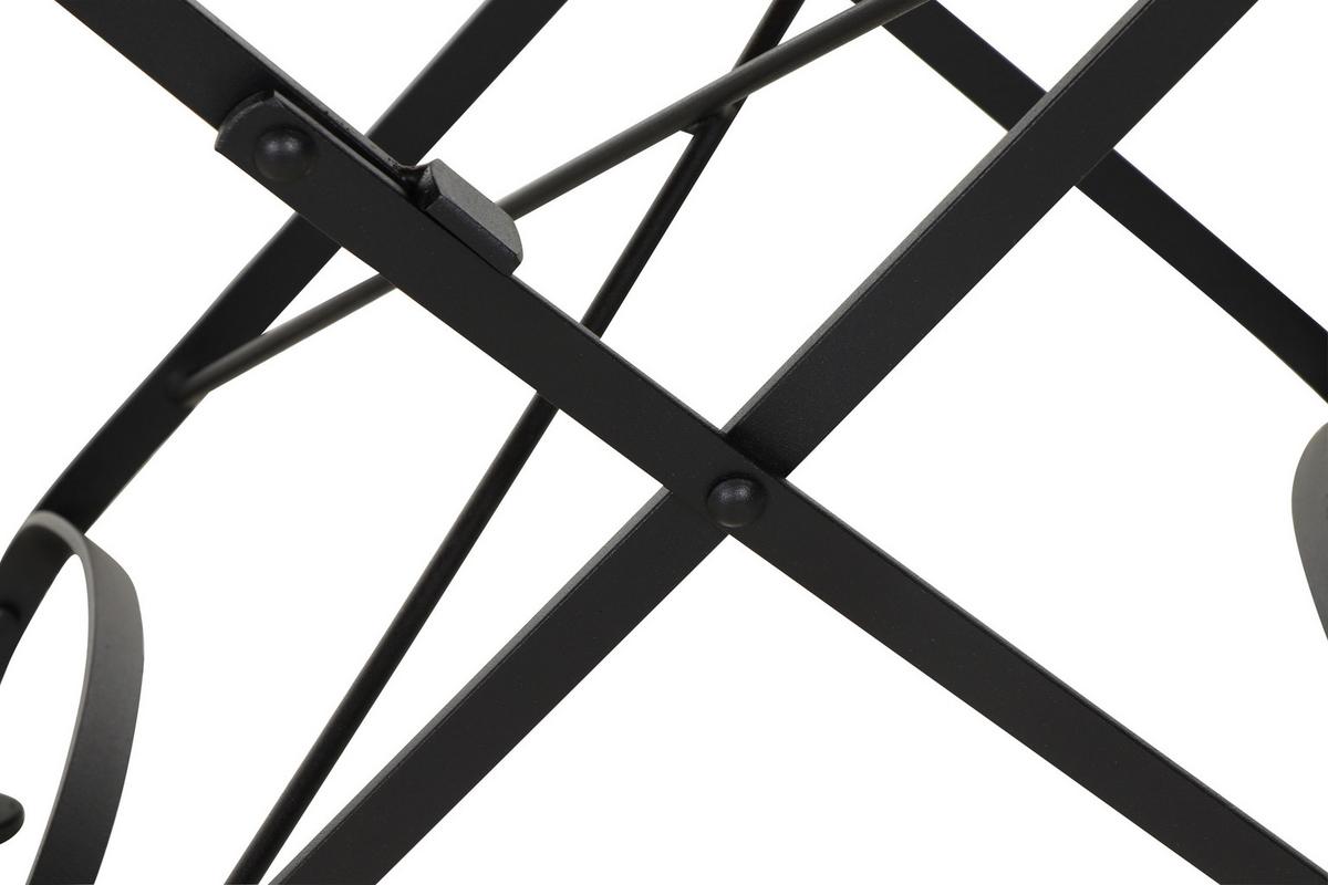 Gartentisch Klappbar Robinienholz/Metall ⌀ 85 cm - Robinienfarben/Schwarz, KONVENTIONELL, Holz/Metall (85/85/78cm) - Siena Garden