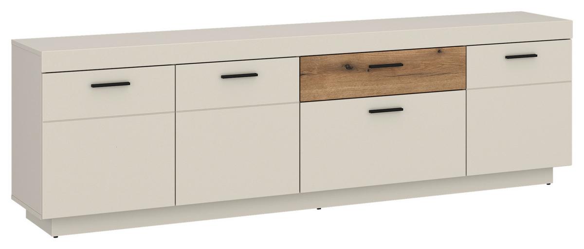 TV-Element Lightning Eichefarben/Kaschmir B: 200 cm - Kaschmir/Eichefarben, MODERN, Holzwerkstoff (200/62,8/41,6cm)