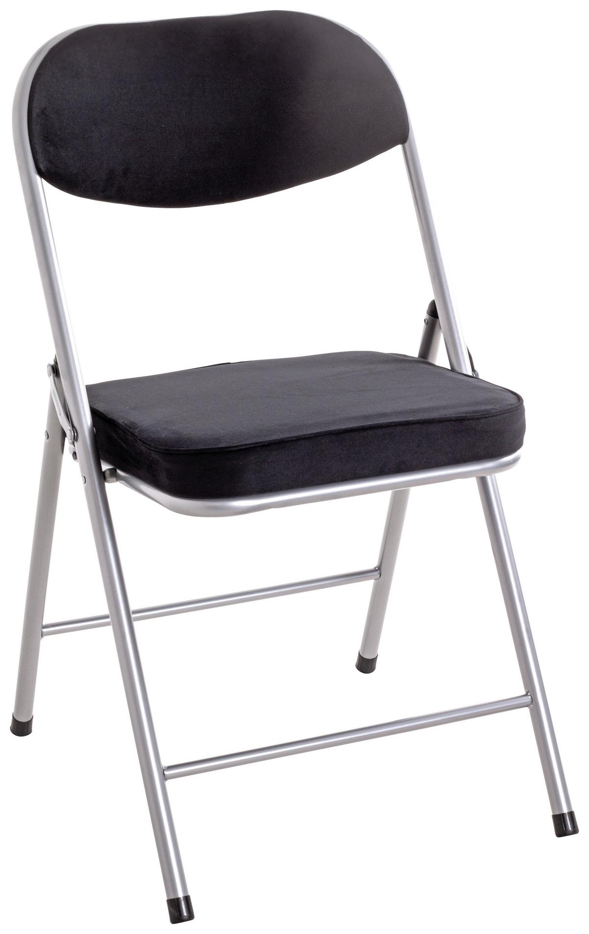 Klappsessel Kurt - Schwarz/Alufarben, MODERN, Textil/Metall (47/79/53cm)