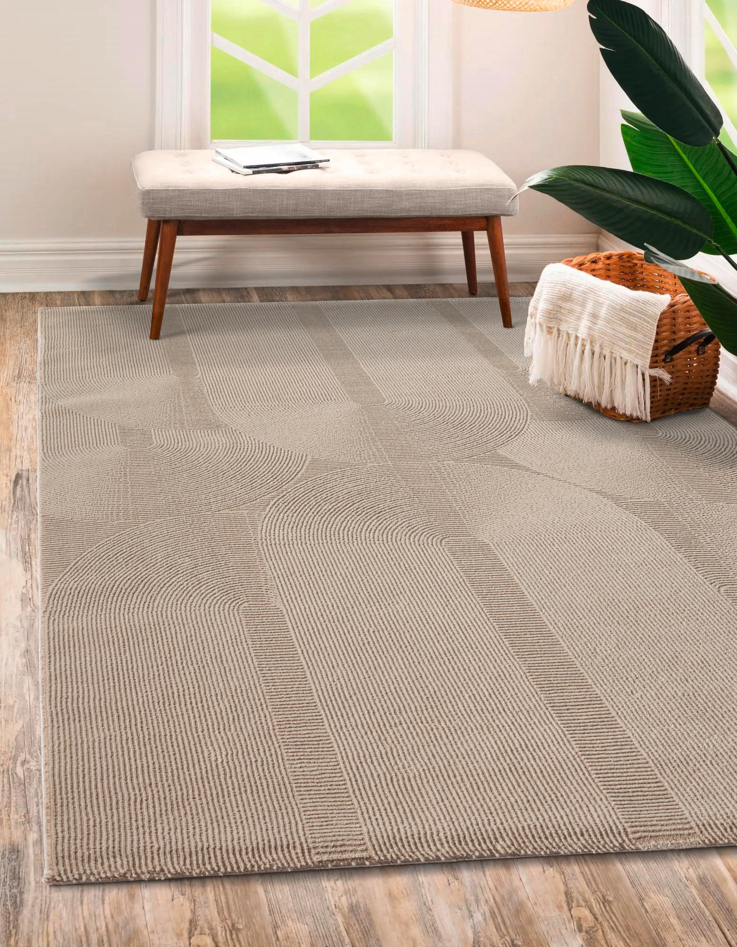 Webteppich Sign - Beige, KONVENTIONELL, Textil (160/230cm)