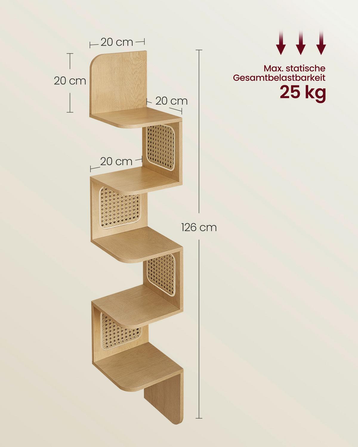 Eckregal Corner Shelf - Eichefarben, MODERN, Holzwerkstoff/Kunststoff (20/126/20cm) - MID.YOU