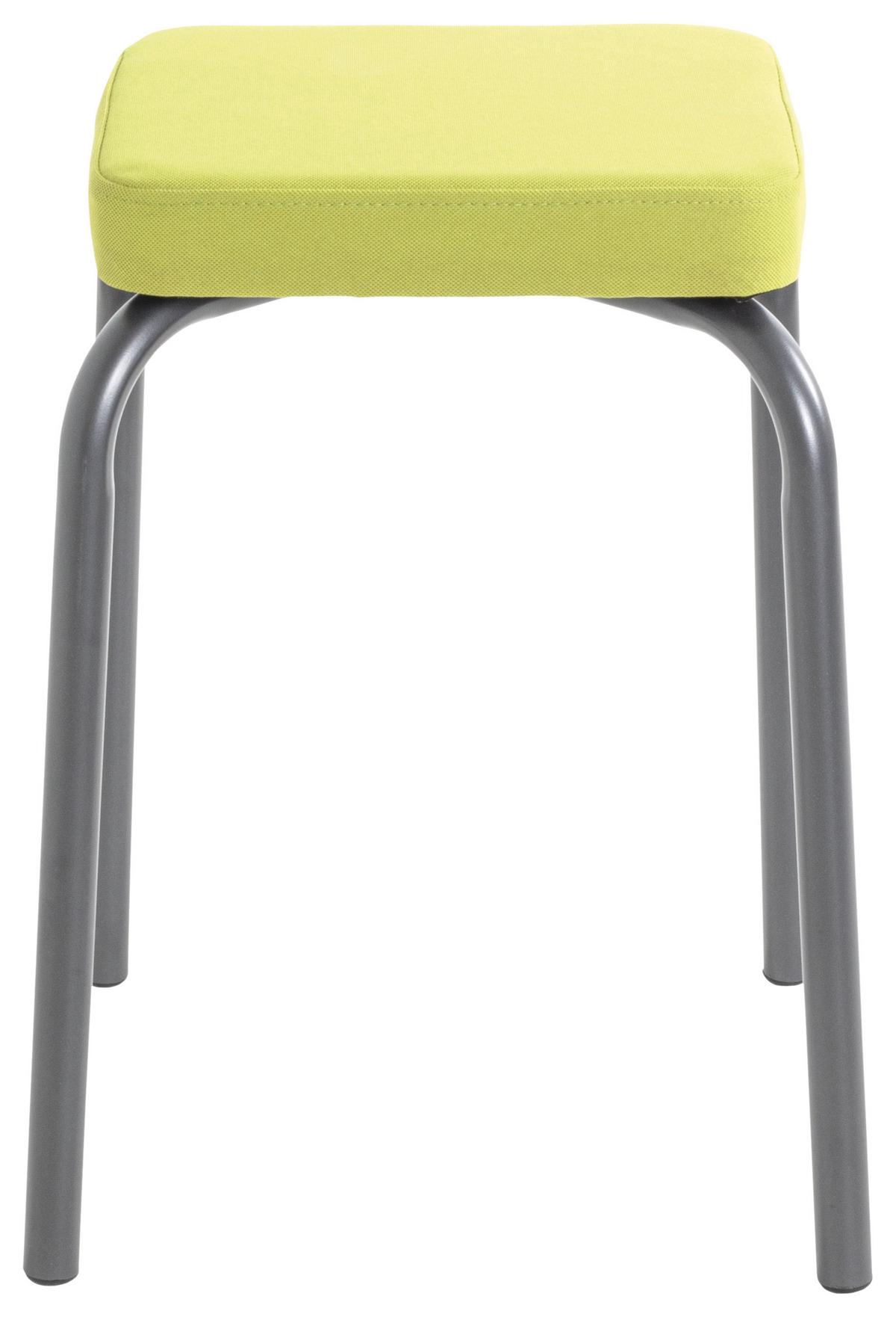 Stapelhocker Pik Anthrazit/Olivgrün H: 49 cm - Anthrazit/Olivgrün, Trend, Textil/Metall (36/49/36cm)