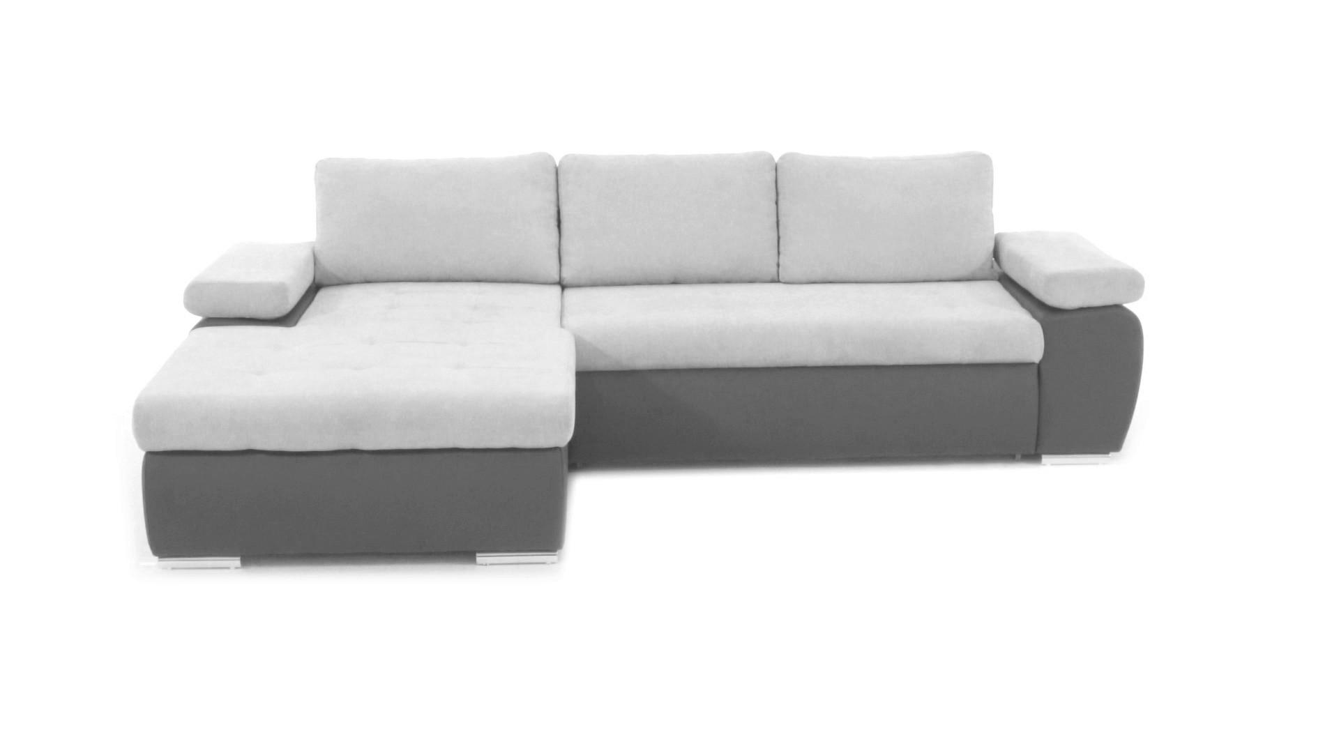 Sarokgarnitúra Joy I - világosszürke/barna, Design, textil (175/85/271cm)