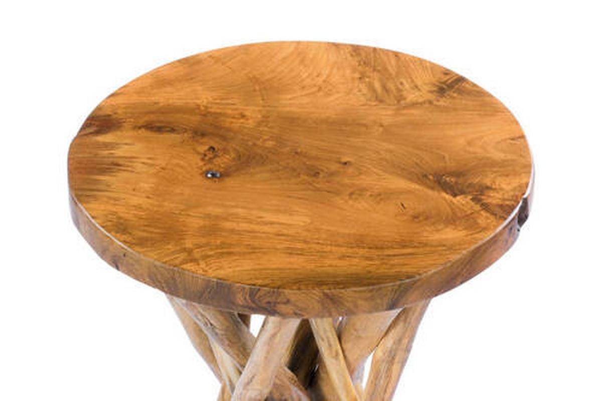 Beistelltisch aus Teakholz Rund Radix, Natur - Klar, Natur, Holz (40/55/40cm) - Kayoom