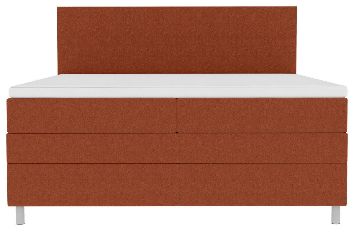 Boxspringbett Messina - Chromfarben/Rostfarben, KONVENTIONELL, Textil (140/200cm)