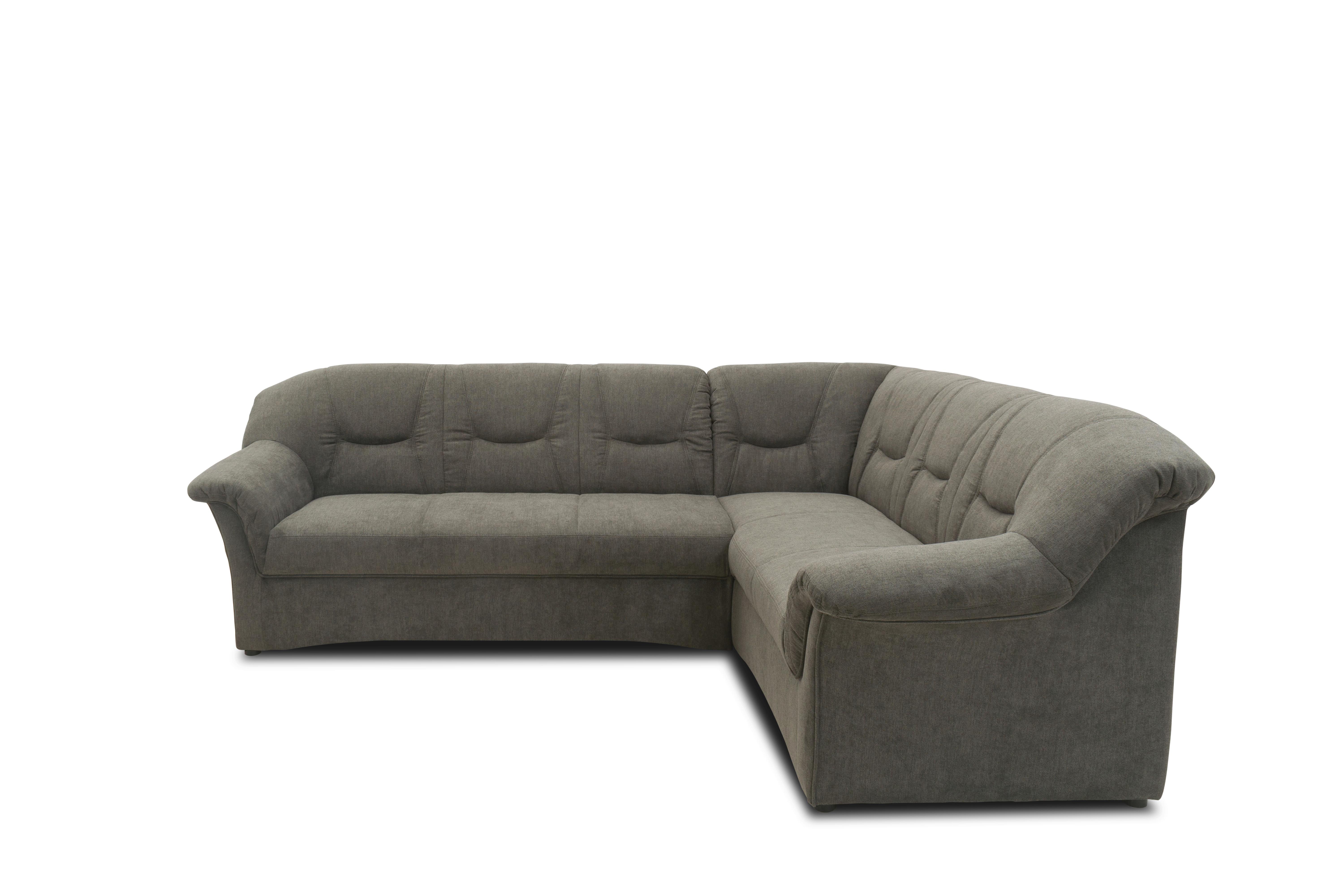 Ecksofa Sarafina - Greige/Schwarz, KONVENTIONELL, Textil (240/190cm) - MID.YOU