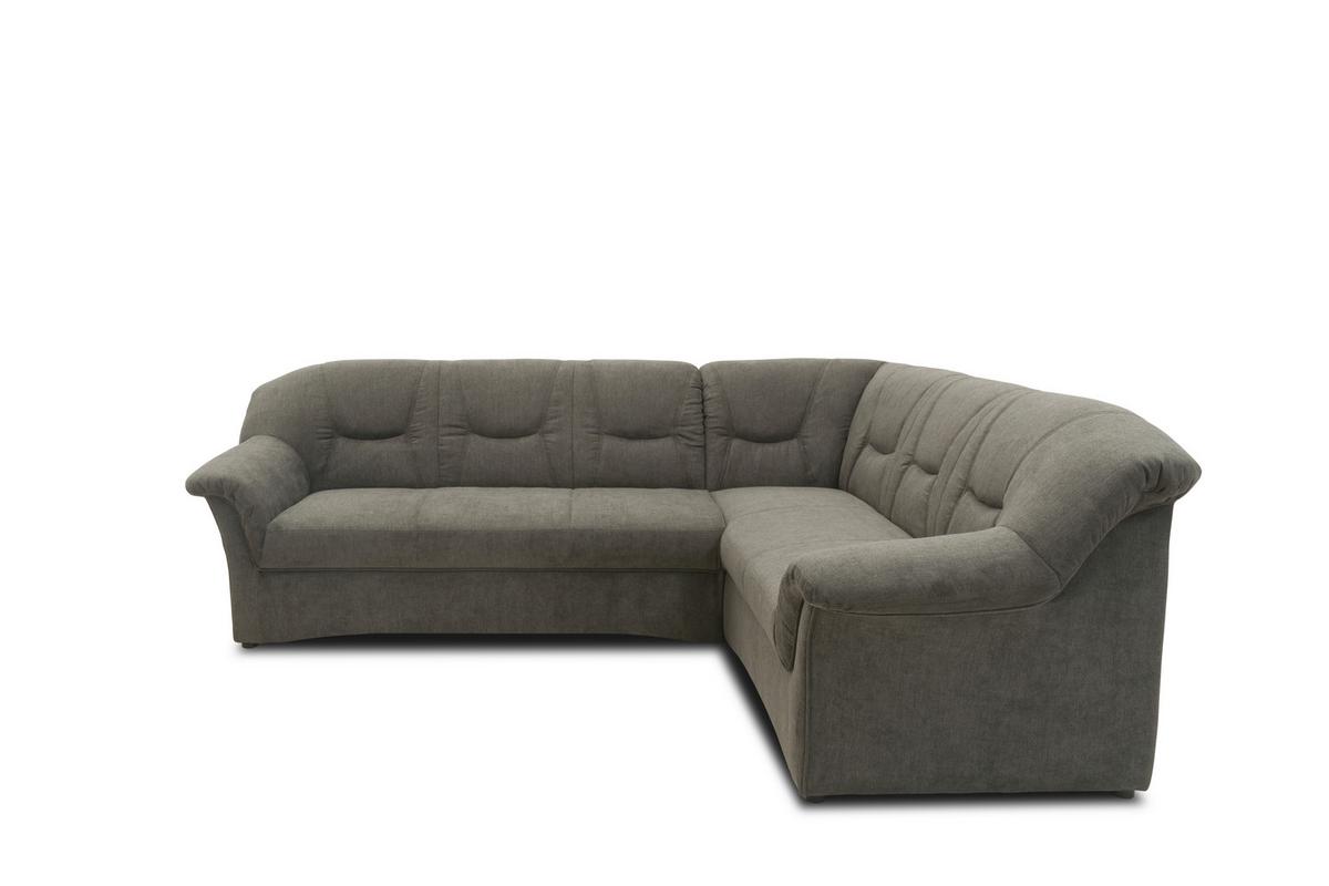 Ecksofa Sarafina - Greige/Schwarz, KONVENTIONELL, Textil (240/190cm) - MID.YOU
