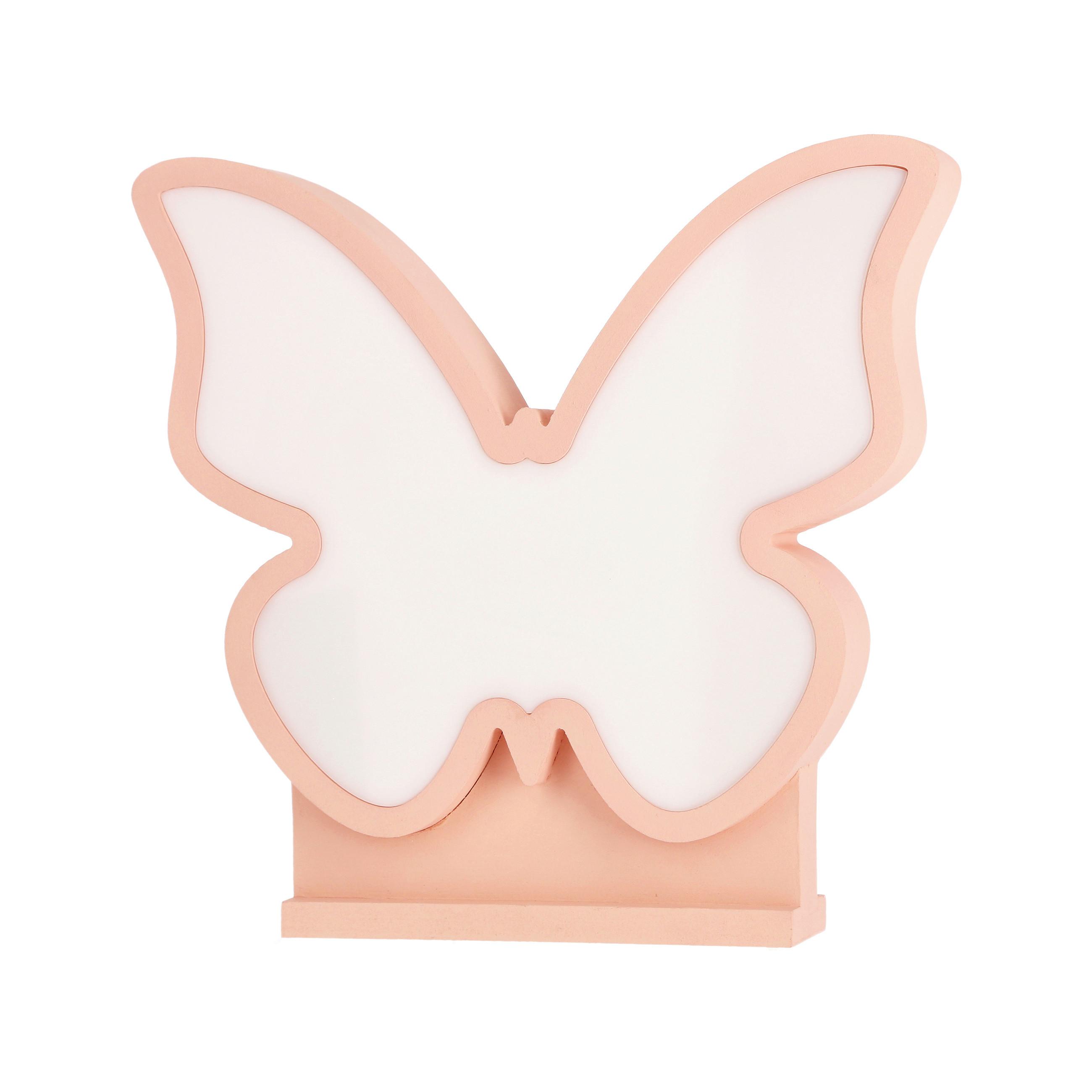 KINDERTISCHLEUCHTE 41-11701 BUTTERFLY - Pink, Basics, Holzwerkstoff/Kunststoff (28.5/5/26.5cm)