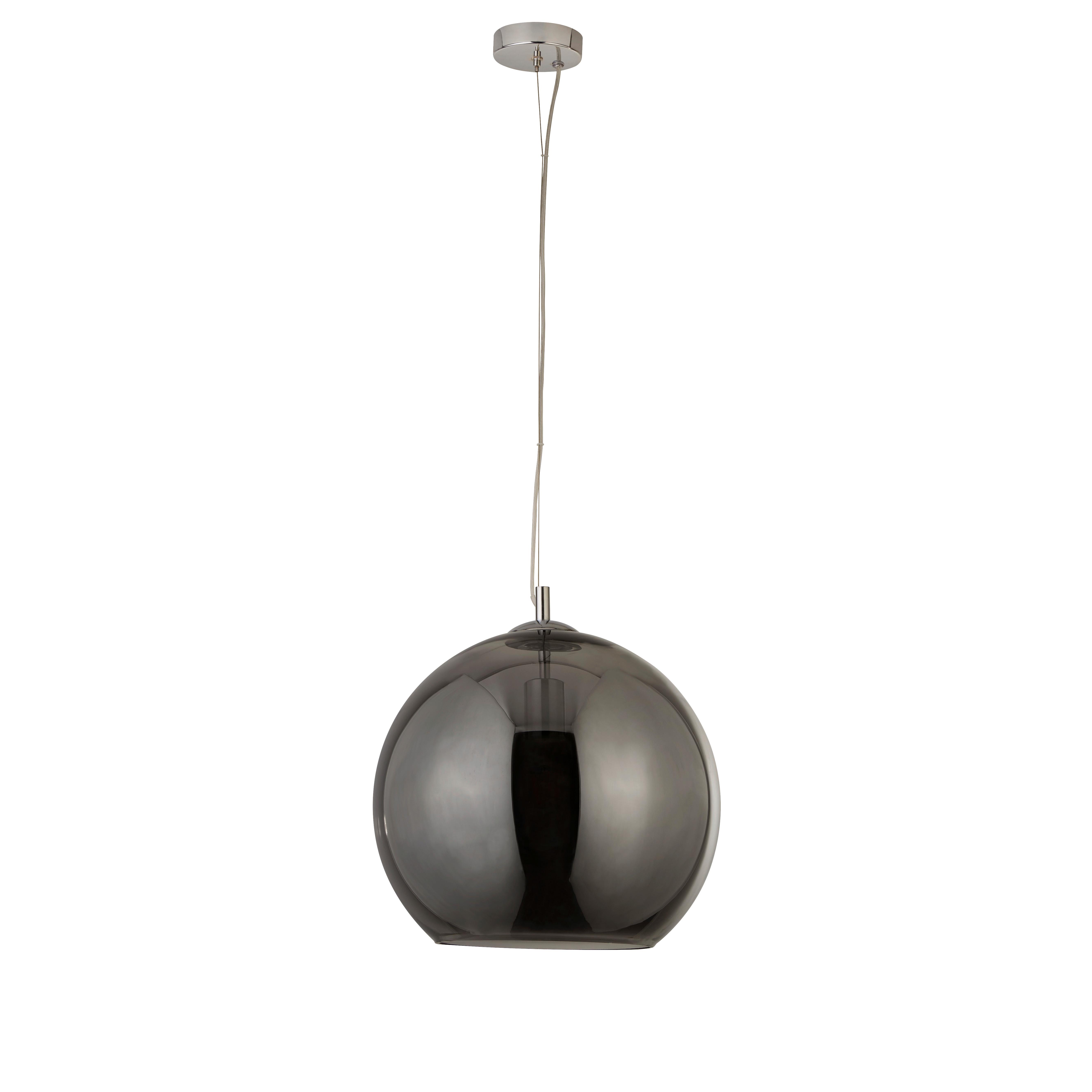 Hängeleuchte Balls H: 120 cm 1-Flammig, höhenverstellbar - Chromfarben, Design, Glas/Metall (35/120cm)