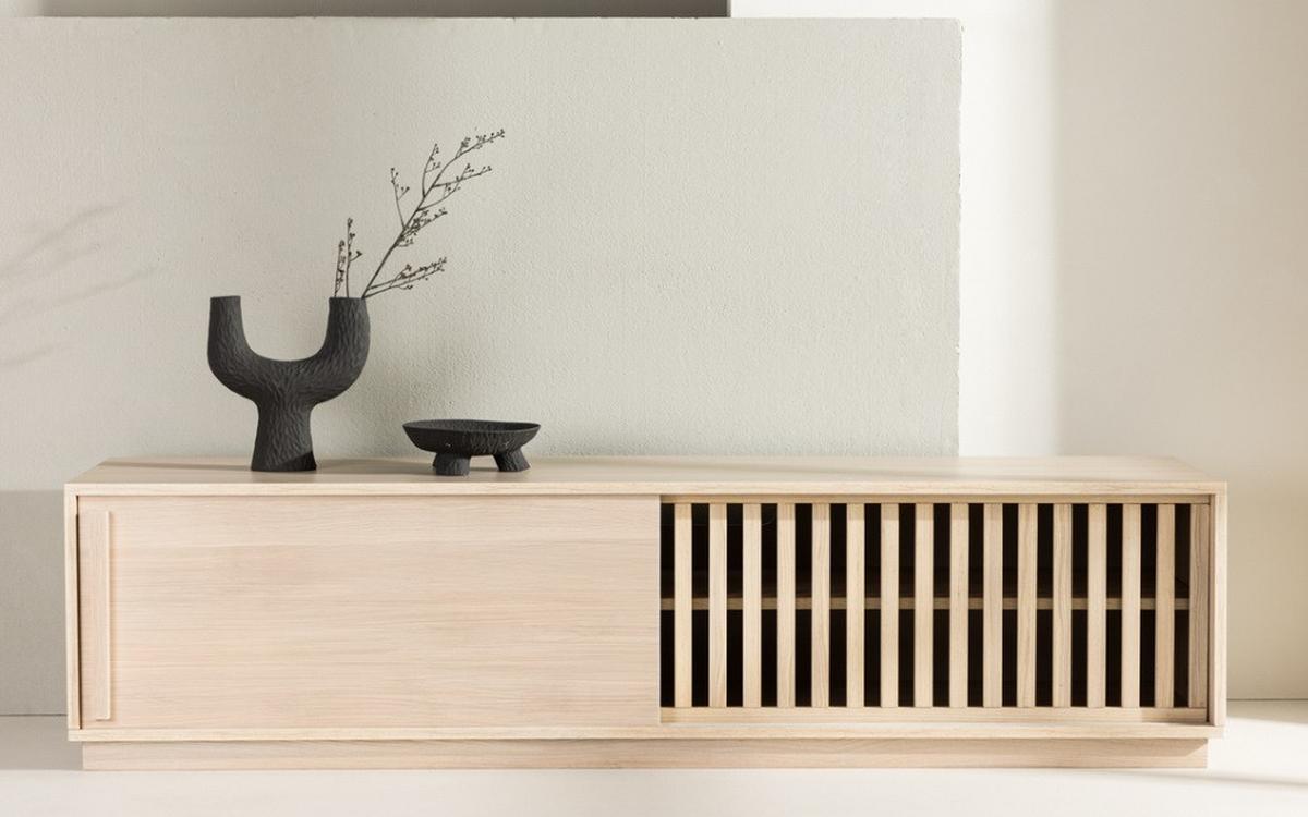 Lowboard Lugo Weiß/Eiche B: 180cm - Eichefarben/Weiß, Design, Holzwerkstoff (180/45/40cm) - Livetastic