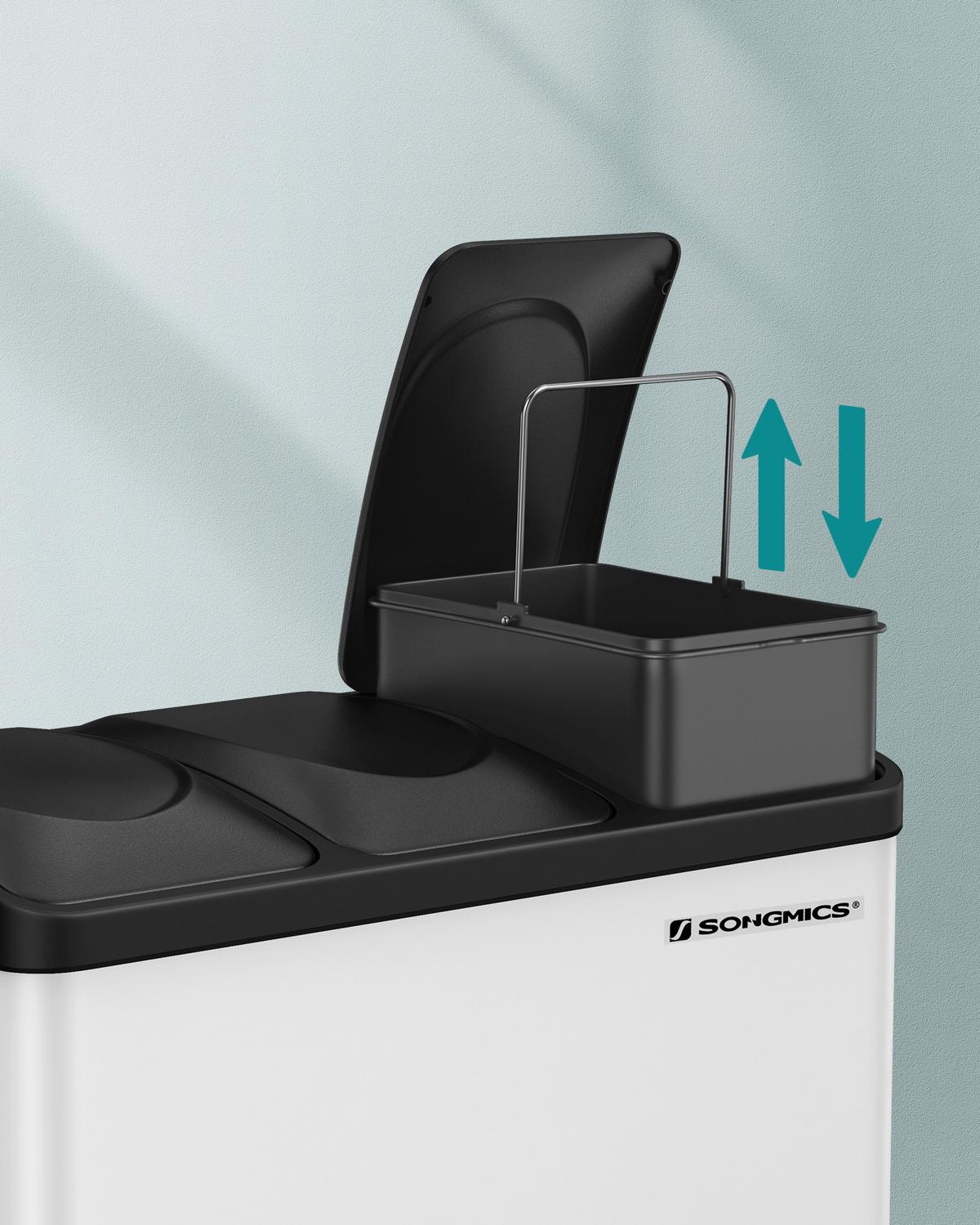 Abfallsammler Weiß B: 60,5cm - Weiß, Basics, Kunststoff/Metall (60,5/48,5/40,5cm)