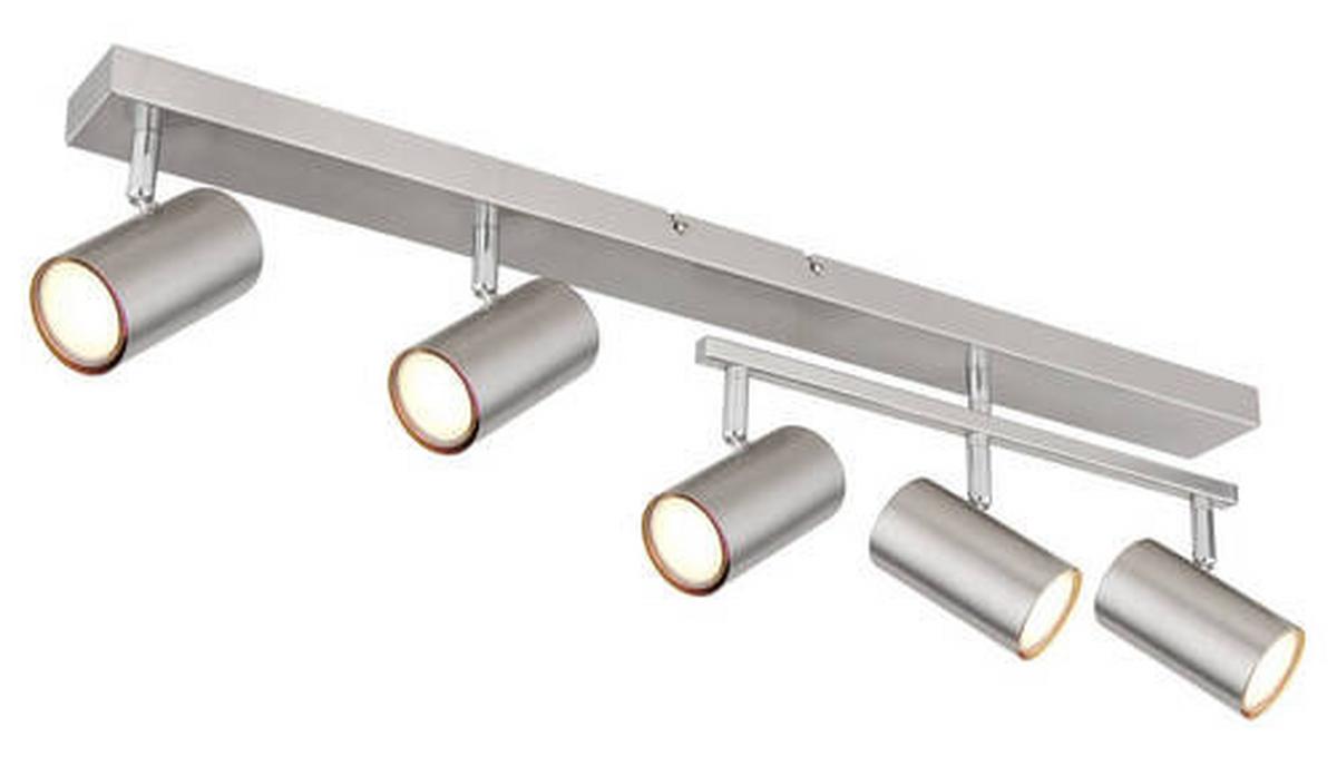 Strahler 5-Flammig verstellbar L: 70 cm - Chromfarben, Design, Metall (70/35/17cm) - Globo