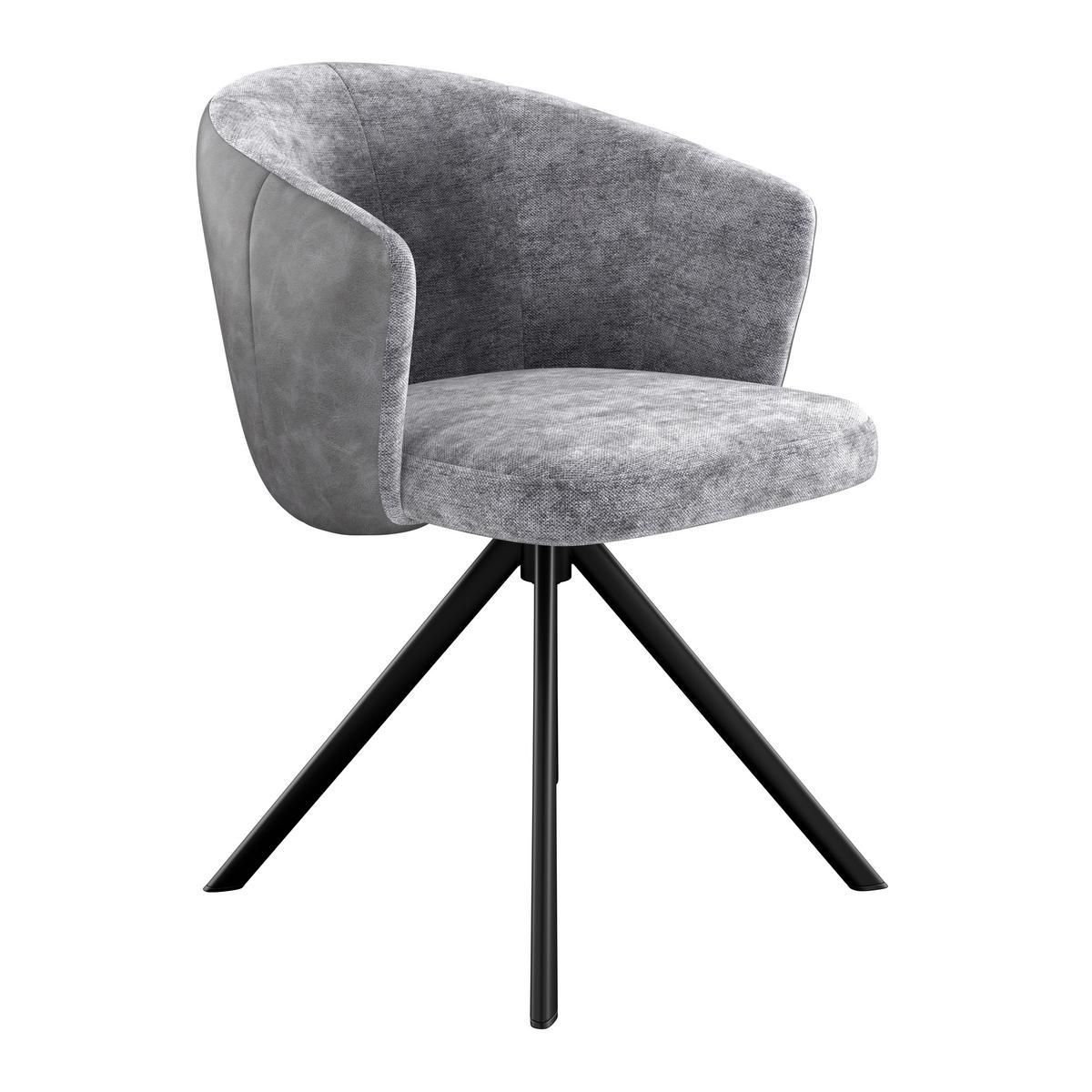 Karosszék Lara Giga S - fekete/szürke, Modern, textil/fém (59/78/63cm)